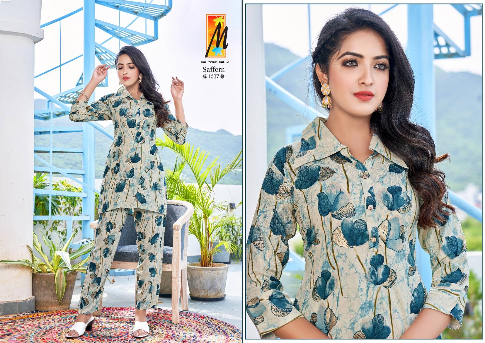 Saffron By Master 1001 To 1007 Designer Stylish Fancy Colorful Beautiful Party Wear & Ethnic Wear Collection Heavy Rayon Foil Tops With Bottom At Wholesale Price