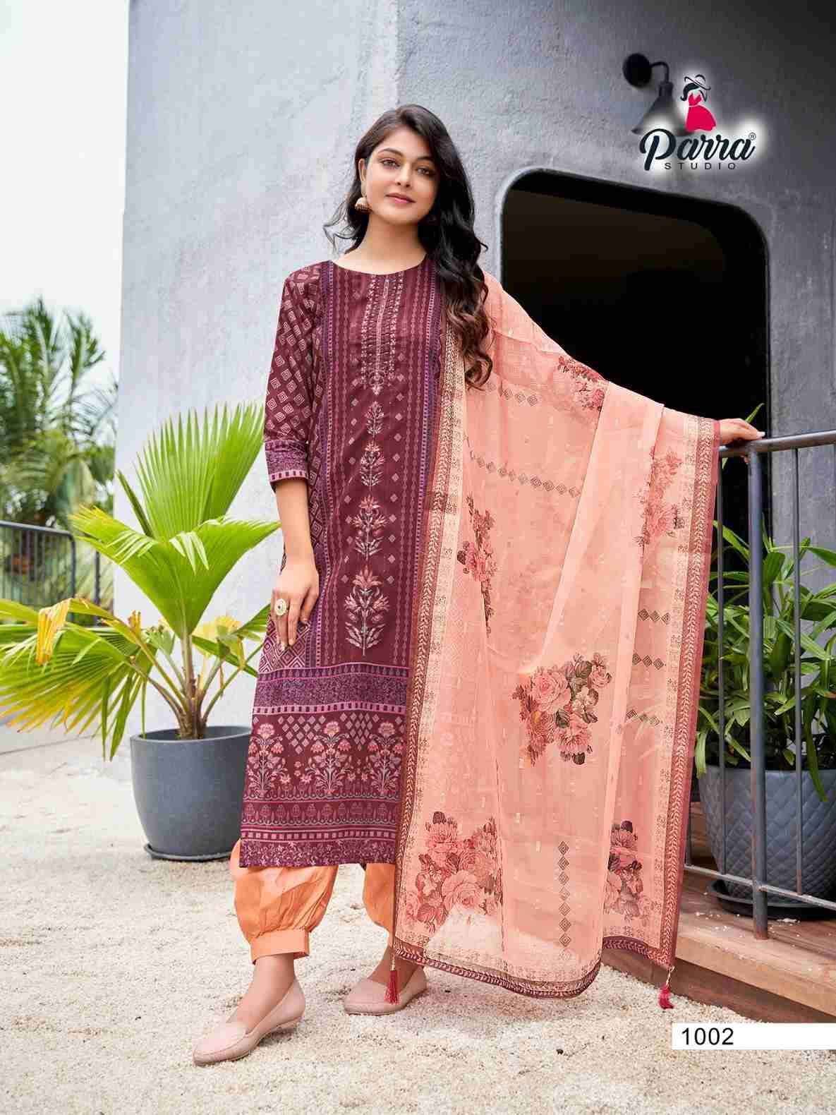 Rubi By Parra Studio 1001 To 1006 Series Beautiful Suits Colorful Stylish Fancy Casual Wear & Ethnic Wear Muslin Print Dresses At Wholesale Price