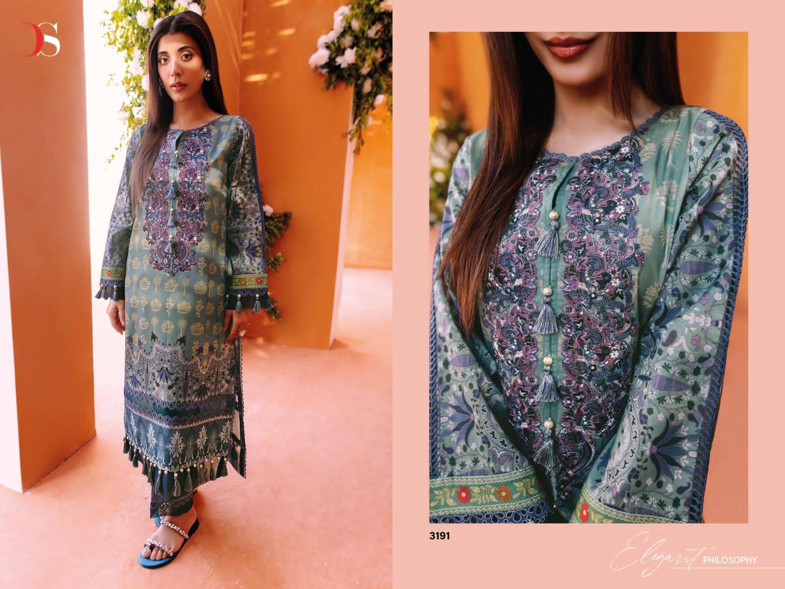 Jade Solitaire-23 By Deepsy Suits 3191 To 3198 Series Pakistani Suits Collection Beautiful Stylish Fancy Colorful Party Wear & Occasional Wear Pure Cotton Embroidered Dresses At Wholesale Price