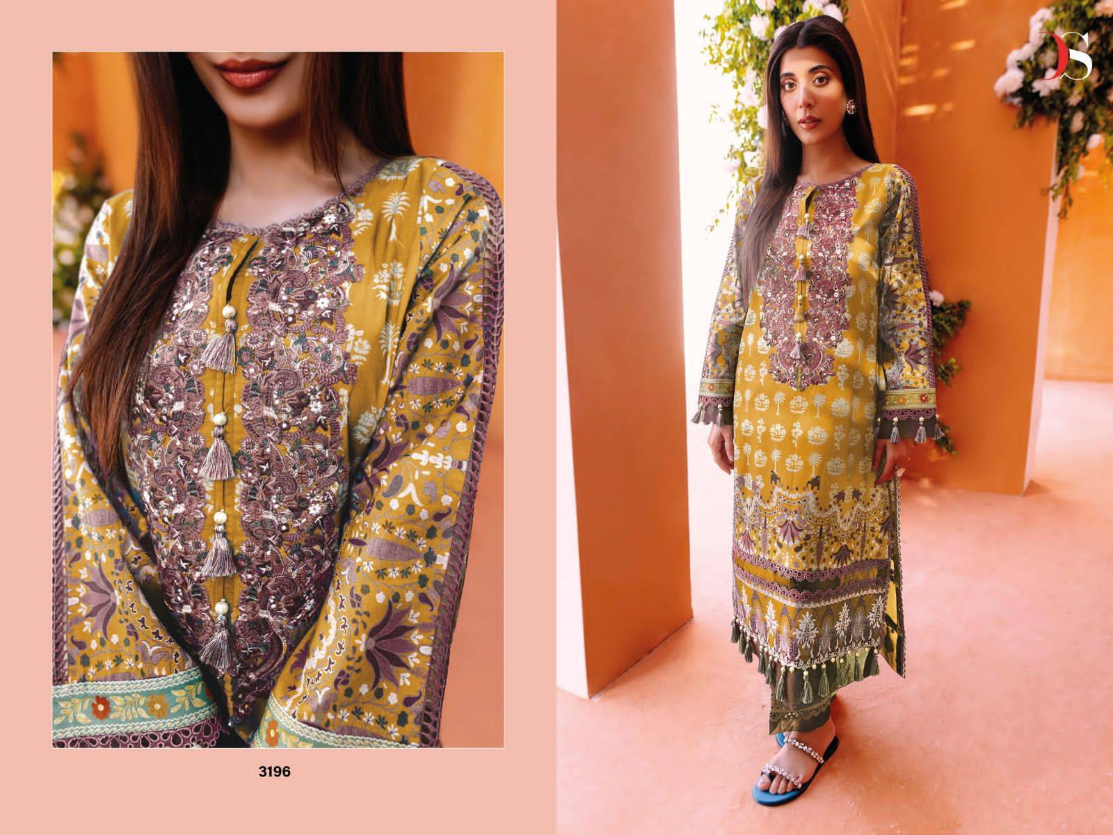 Jade Solitaire-23 By Deepsy Suits 3191 To 3198 Series Pakistani Suits Collection Beautiful Stylish Fancy Colorful Party Wear & Occasional Wear Pure Cotton Embroidered Dresses At Wholesale Price