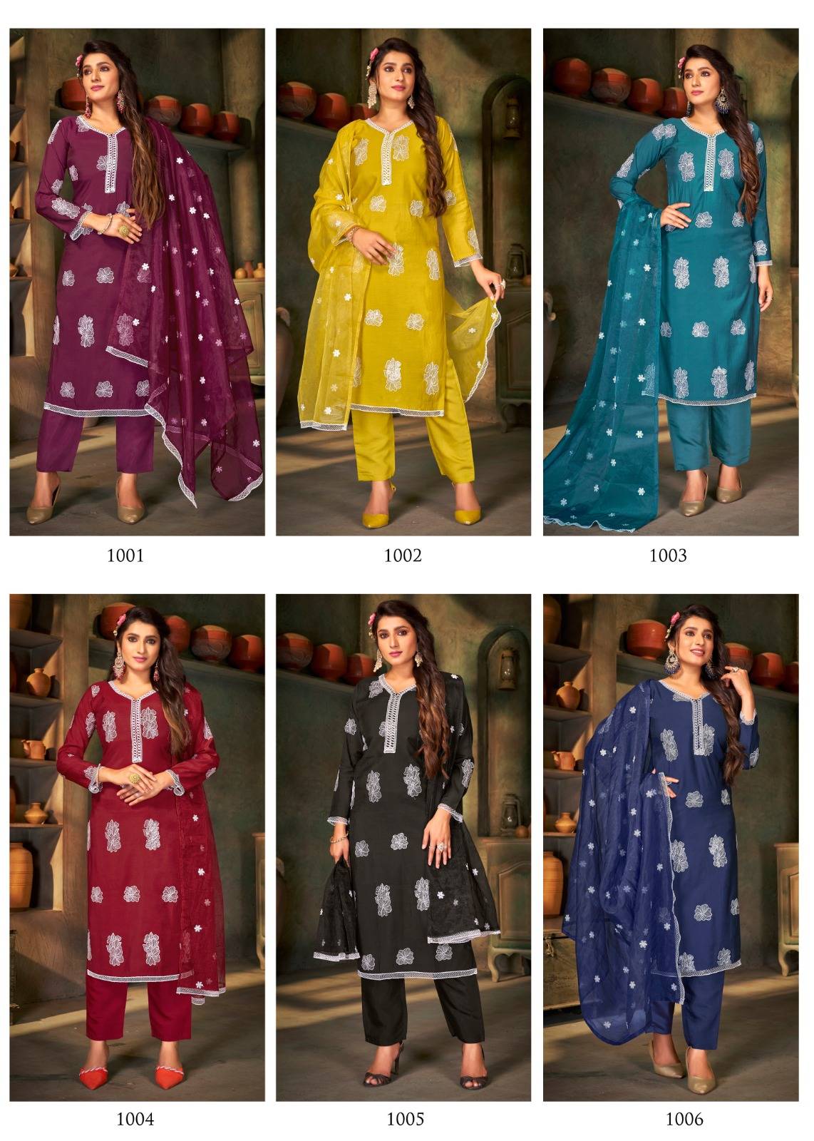 Peri Peri By Banwery Fashion 1001 To 1006 Series Beautiful Festive Suits Colorful Stylish Fancy Casual Wear & Ethnic Wear Heavy Silk Embroidered Dresses At Wholesale Price