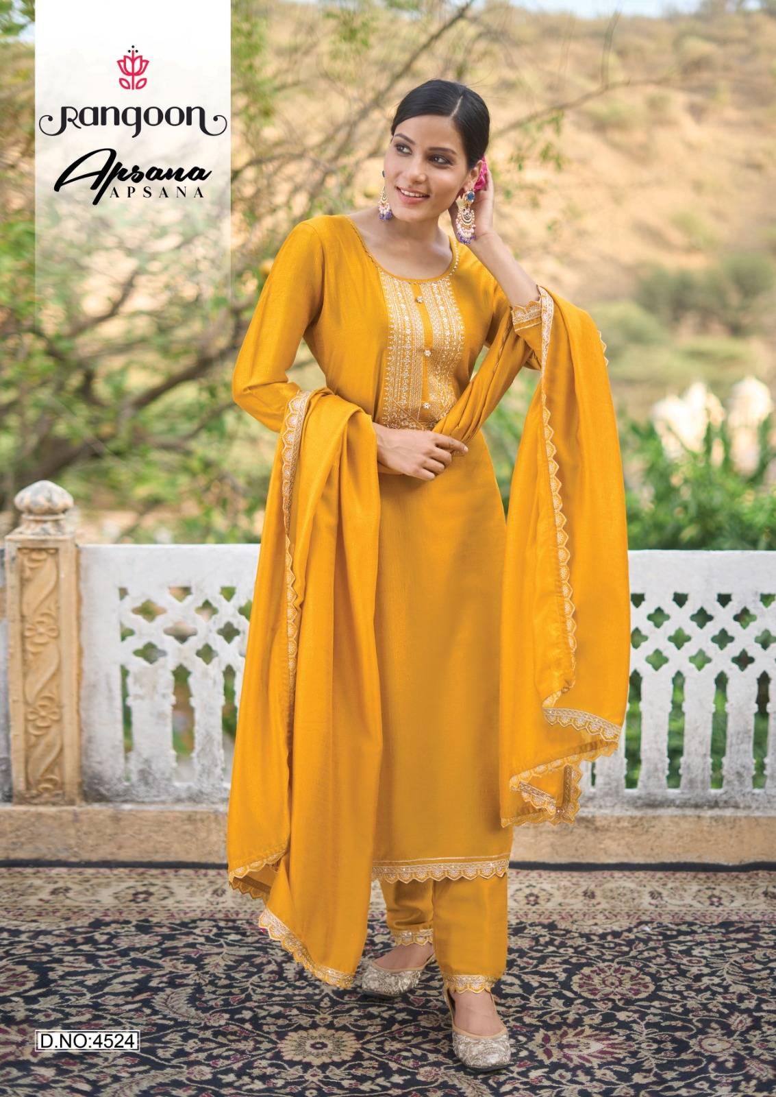Apsana By Rangoon 4521 To 4526 Series Designer Festive Suits Beautiful Fancy Colorful Stylish Party Wear & Occasional Wear Premium Silk Dresses At Wholesale Price