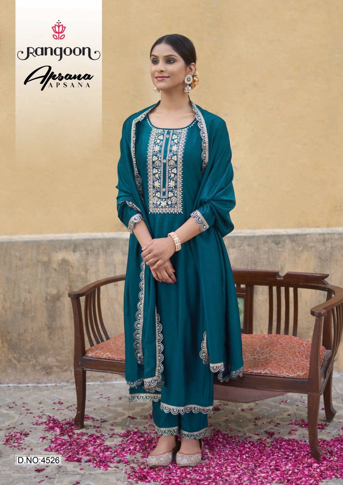 Apsana By Rangoon 4521 To 4526 Series Designer Festive Suits Beautiful Fancy Colorful Stylish Party Wear & Occasional Wear Premium Silk Dresses At Wholesale Price