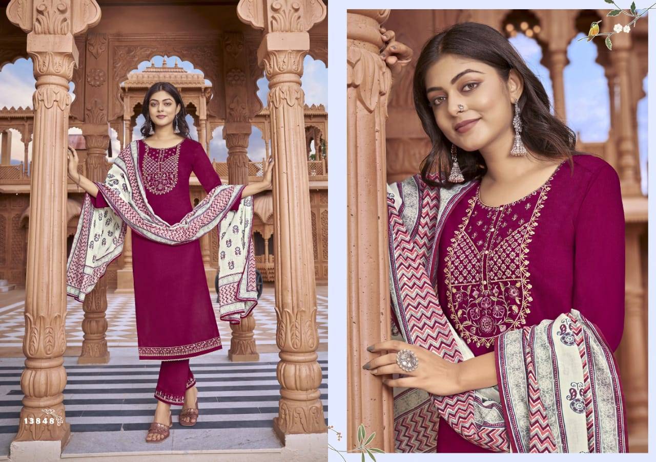 Purika Vol-9 By Kalaroop 13843 To 13848 Series Designer Festive Suits Beautiful Fancy Colorful Stylish Party Wear & Occasional Wear Fancy Dresses At Wholesale Price