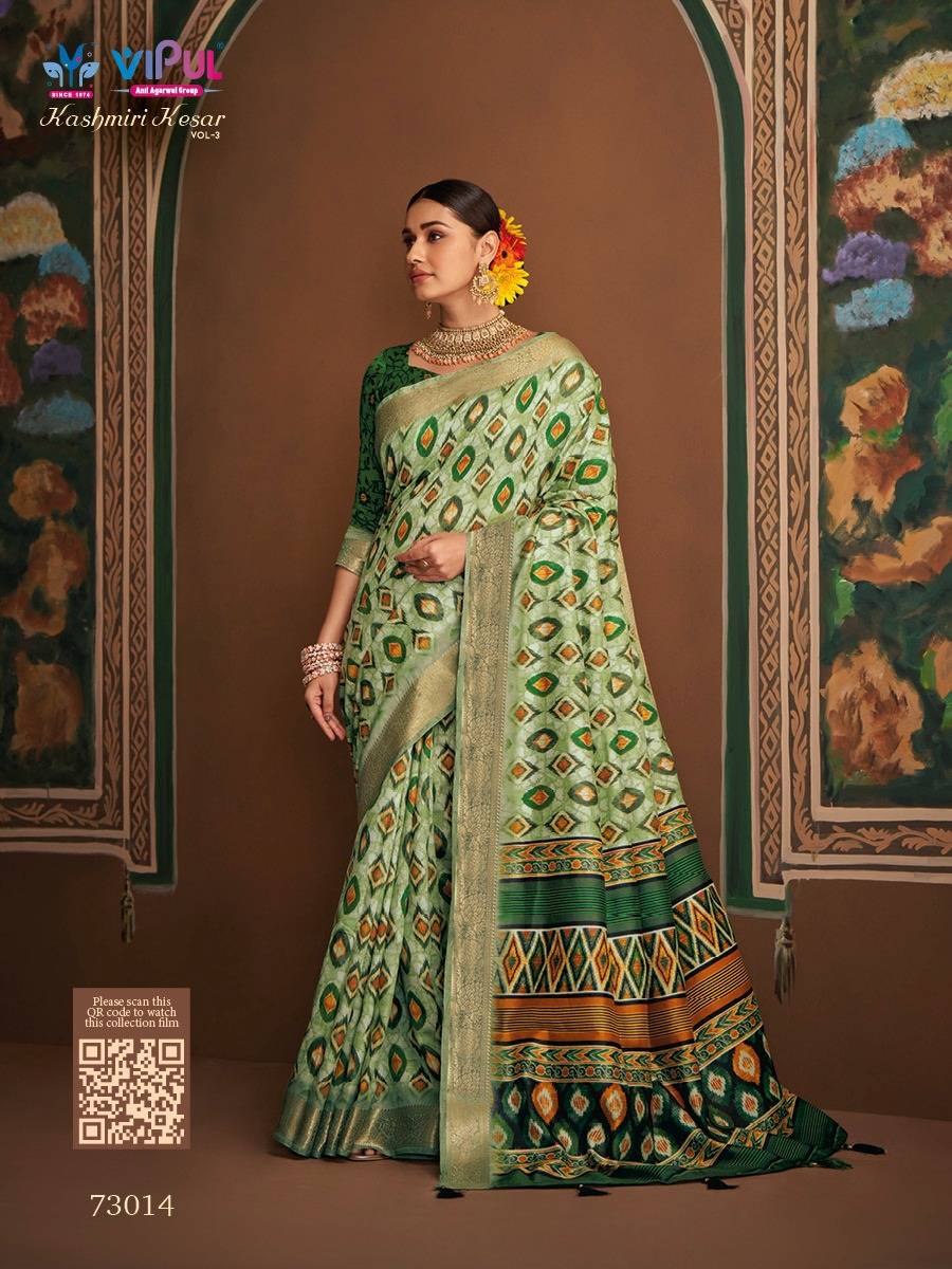 Kashmiri Kesar Vol-3 By Vipul Fashion 73008 To 73019 Series Indian Traditional Wear Collection Beautiful Stylish Fancy Colorful Party Wear & Occasional Wear Bhagalpuri Silk Sarees At Wholesale Price