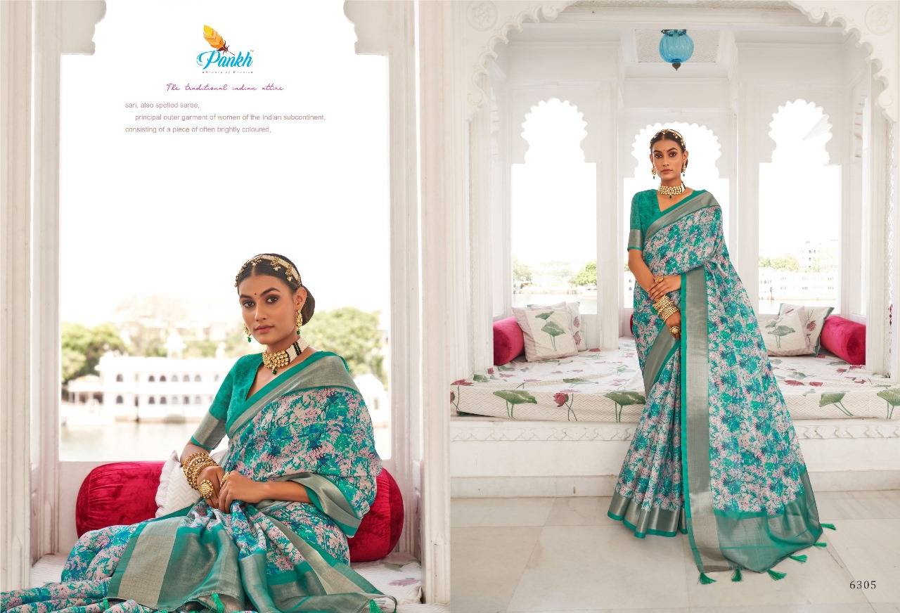 Sampada By Pankh Creation 6301 To 6309 Series Indian Traditional Wear Collection Beautiful Stylish Fancy Colorful Party Wear & Occasional Wear Viscose Silk Sarees At Wholesale Price