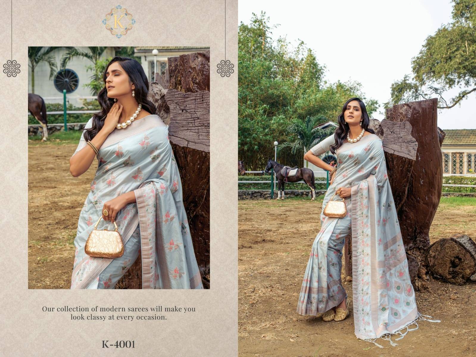 Sangria By Kira 4001 To 4007 Series Indian Traditional Wear Collection Beautiful Stylish Fancy Colorful Party Wear & Occasional Wear Banarasi Silk Sarees At Wholesale Price