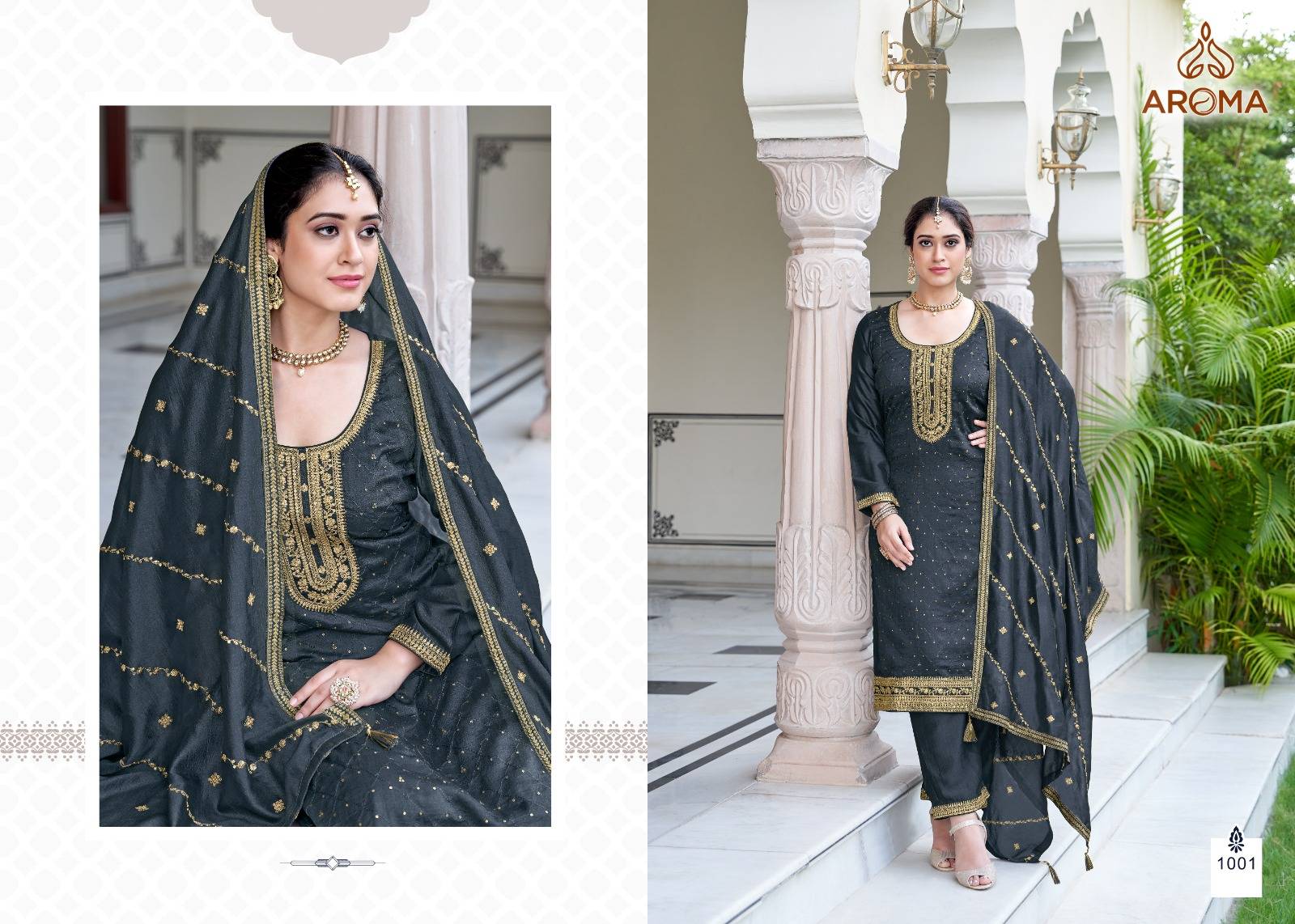 Nazara By Aroma 1001 To 1004 Series Beautiful Festive Suits Stylish Fancy Colorful Party Wear & Occasional Wear Premium Silk With Embroidery Dresses At Wholesale Price