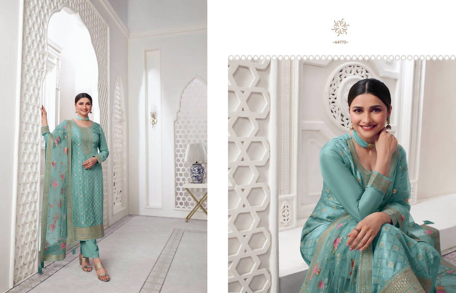 Kaseesh Aarzoo Vol-3 By Vinay Fashion 64771 To 64778 Series Beautiful Suits Colorful Stylish Fancy Casual Wear & Ethnic Wear Dola Jacquard Work Dresses At Wholesale Price