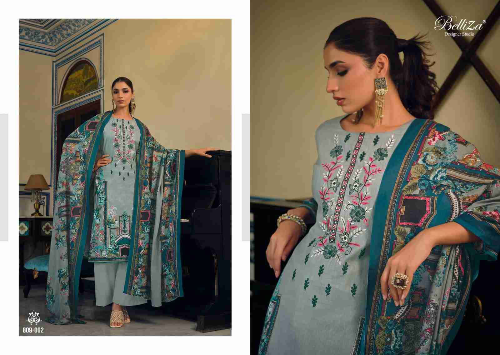 Naira Vol-15 By Belliza 809-001 To 809-010 Series Beautiful Festive Suits Colorful Stylish Fancy Casual Wear & Ethnic Wear Pure Cotton Print With Embroidered Dresses At Wholesale Price
