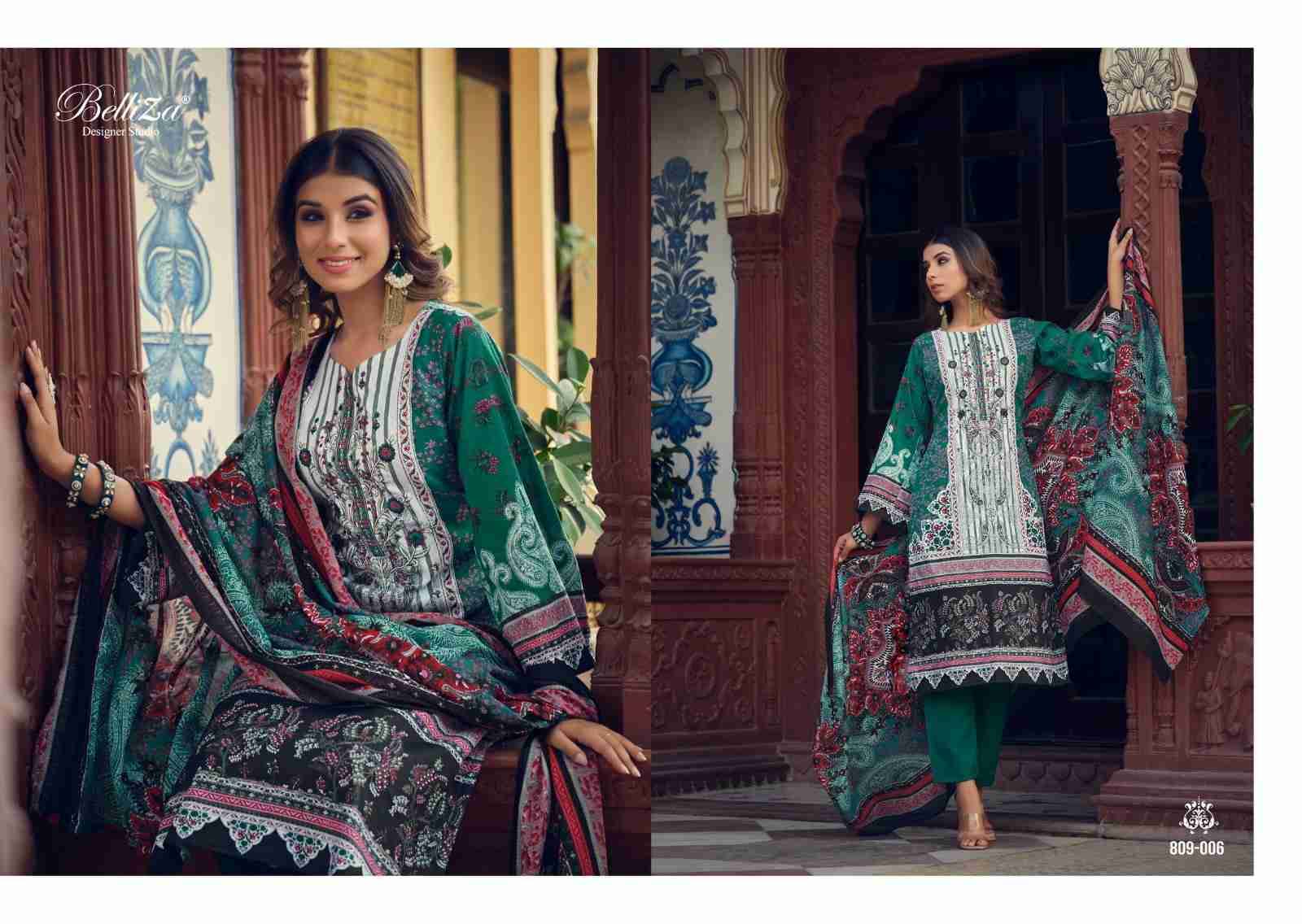 Naira Vol-15 By Belliza 809-001 To 809-010 Series Beautiful Festive Suits Colorful Stylish Fancy Casual Wear & Ethnic Wear Pure Cotton Print With Embroidered Dresses At Wholesale Price