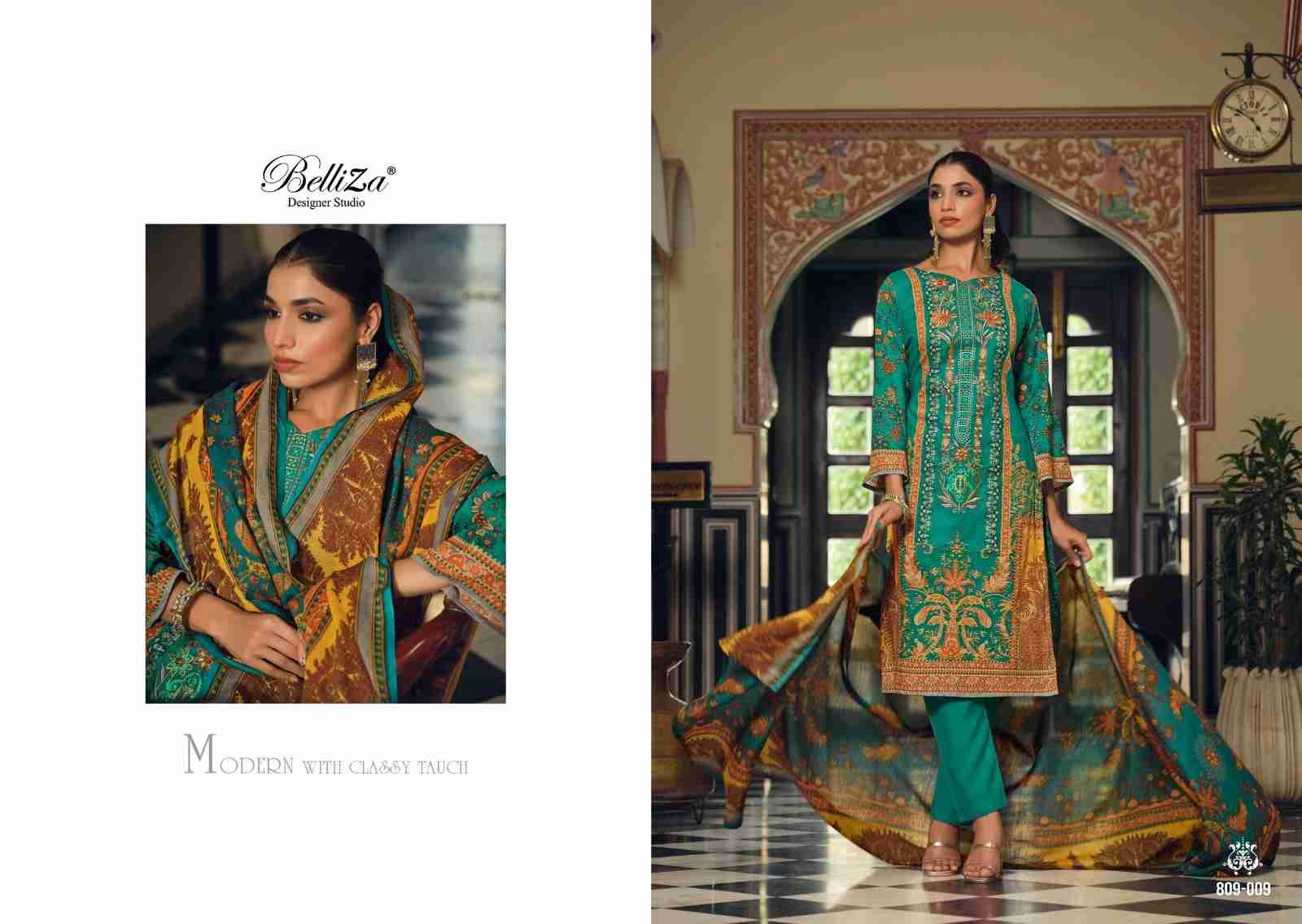 Naira Vol-15 By Belliza 809-001 To 809-010 Series Beautiful Festive Suits Colorful Stylish Fancy Casual Wear & Ethnic Wear Pure Cotton Print With Embroidered Dresses At Wholesale Price