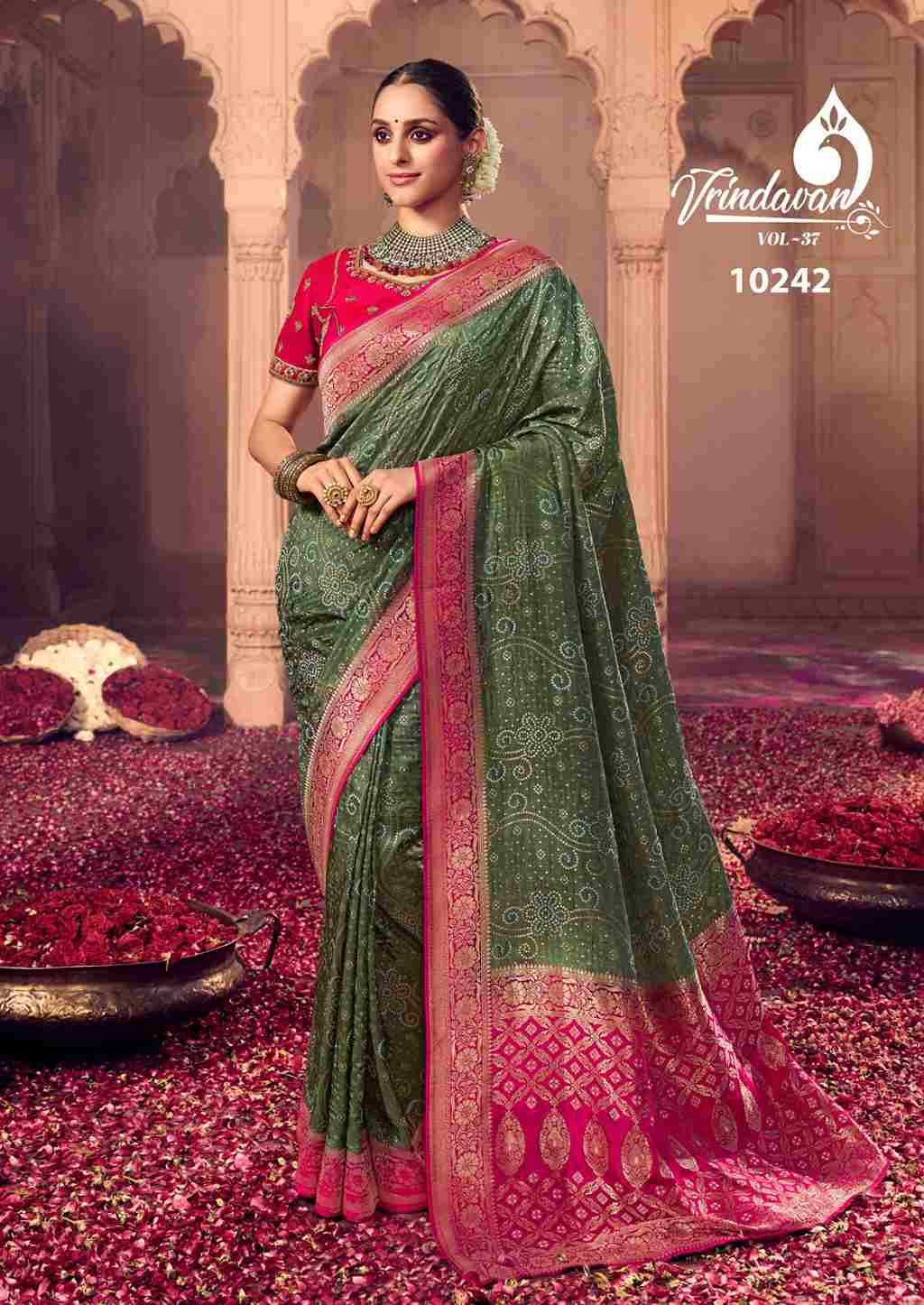 Vrindavan Vol-37 By Vrindavan 10240 To 10248 Series Indian Traditional Wear Collection Beautiful Stylish Fancy Colorful Party Wear & Occasional Wear Dola Silk Sarees At Wholesale Price