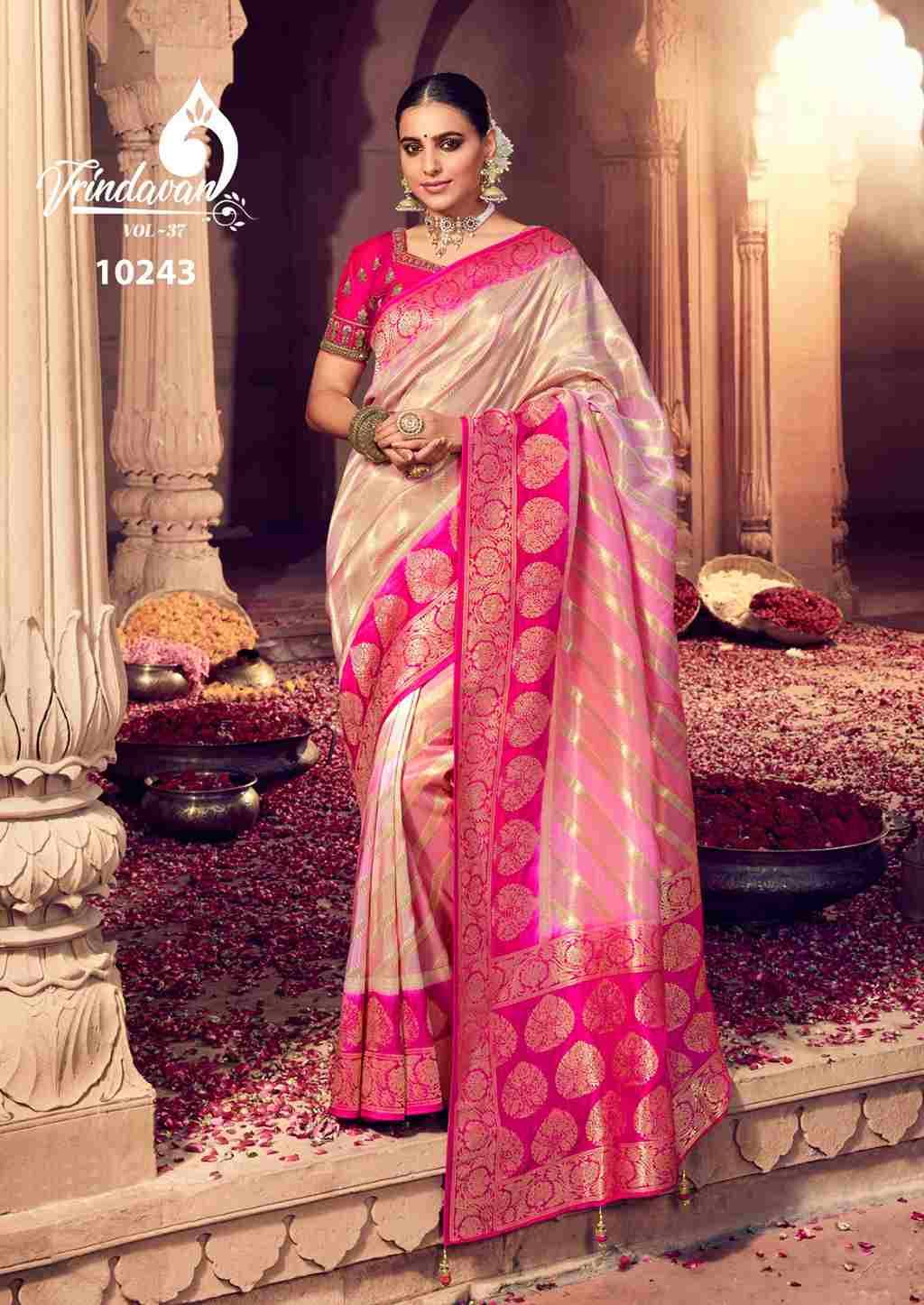 Vrindavan Vol-37 By Vrindavan 10240 To 10248 Series Indian Traditional Wear Collection Beautiful Stylish Fancy Colorful Party Wear & Occasional Wear Dola Silk Sarees At Wholesale Price