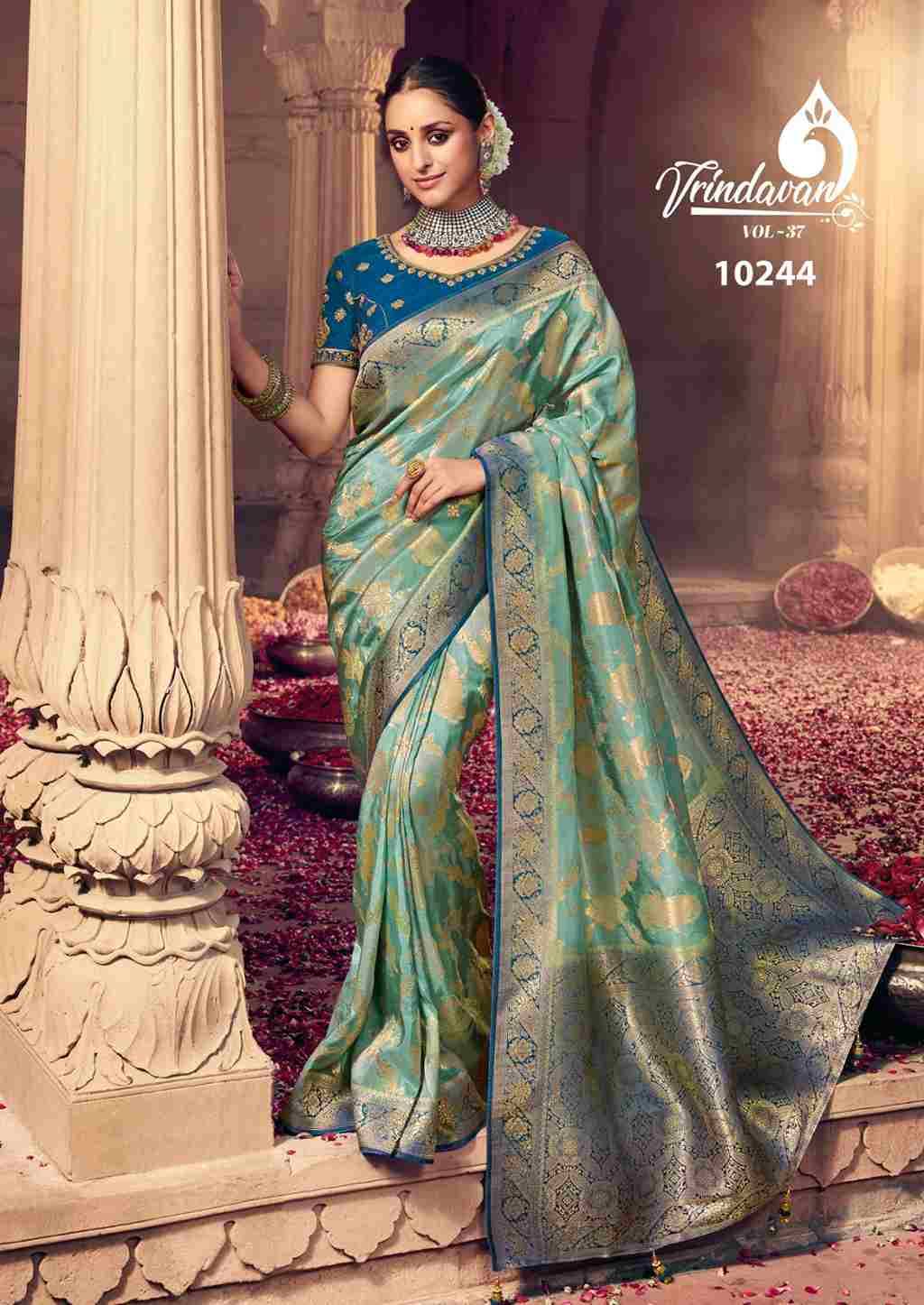 Vrindavan Vol-37 By Vrindavan 10240 To 10248 Series Indian Traditional Wear Collection Beautiful Stylish Fancy Colorful Party Wear & Occasional Wear Dola Silk Sarees At Wholesale Price