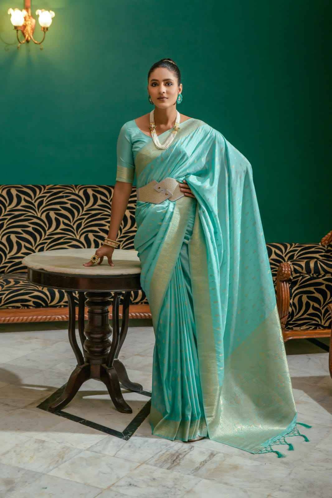 Soch By Kira 7001 To 7007 Series Indian Traditional Wear Collection Beautiful Stylish Fancy Colorful Party Wear & Occasional Wear Soft Silk Sarees At Wholesale Price