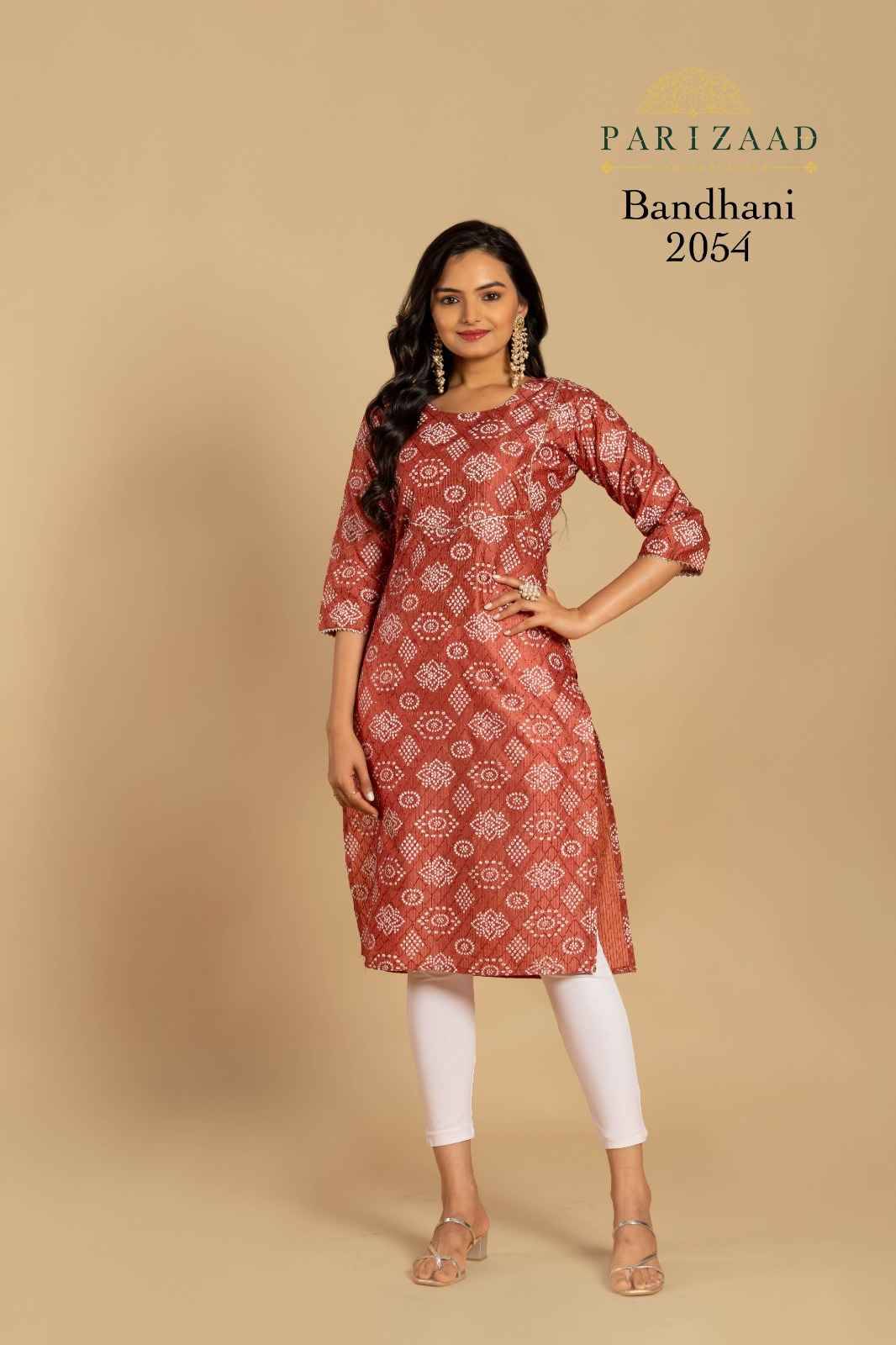 Bandhani By Parizaad 2050 To 2056 Series Designer Stylish Fancy Colorful Beautiful Party Wear & Ethnic Wear Collection Soft Viscose Chanderi Kurtis At Wholesale Price