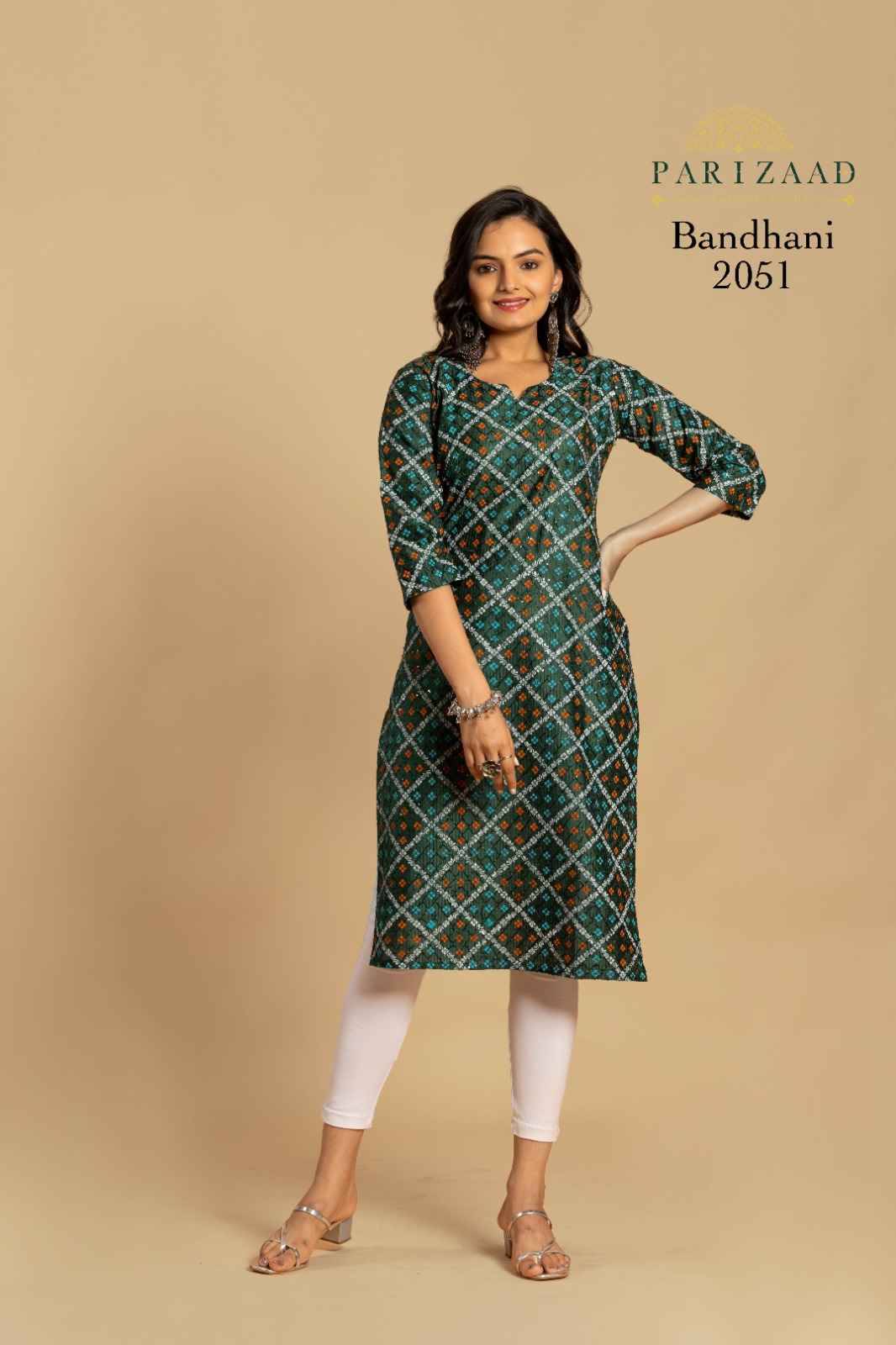 Bandhani By Parizaad 2050 To 2056 Series Designer Stylish Fancy Colorful Beautiful Party Wear & Ethnic Wear Collection Soft Viscose Chanderi Kurtis At Wholesale Price