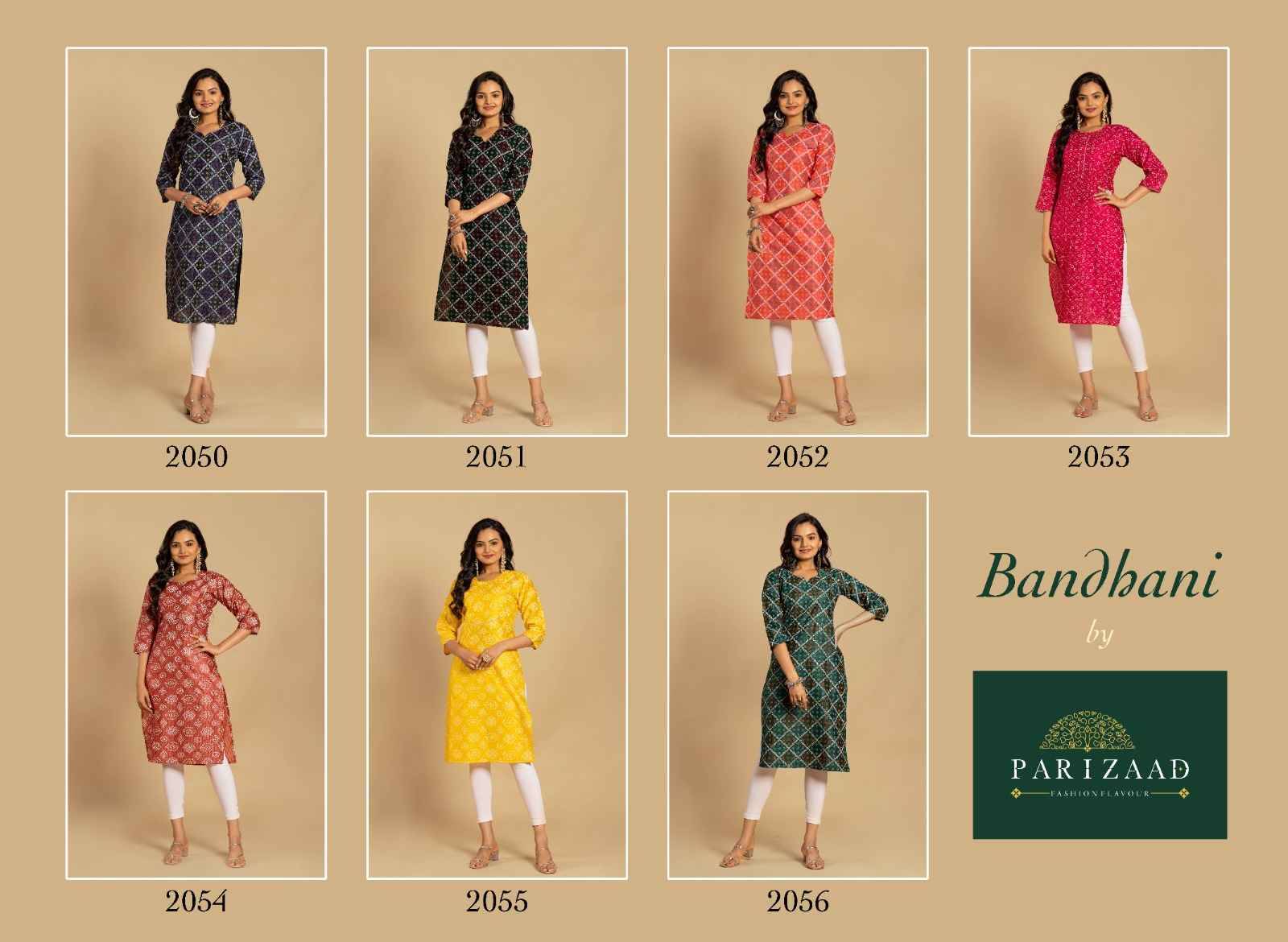 Bandhani By Parizaad 2050 To 2056 Series Designer Stylish Fancy Colorful Beautiful Party Wear & Ethnic Wear Collection Soft Viscose Chanderi Kurtis At Wholesale Price