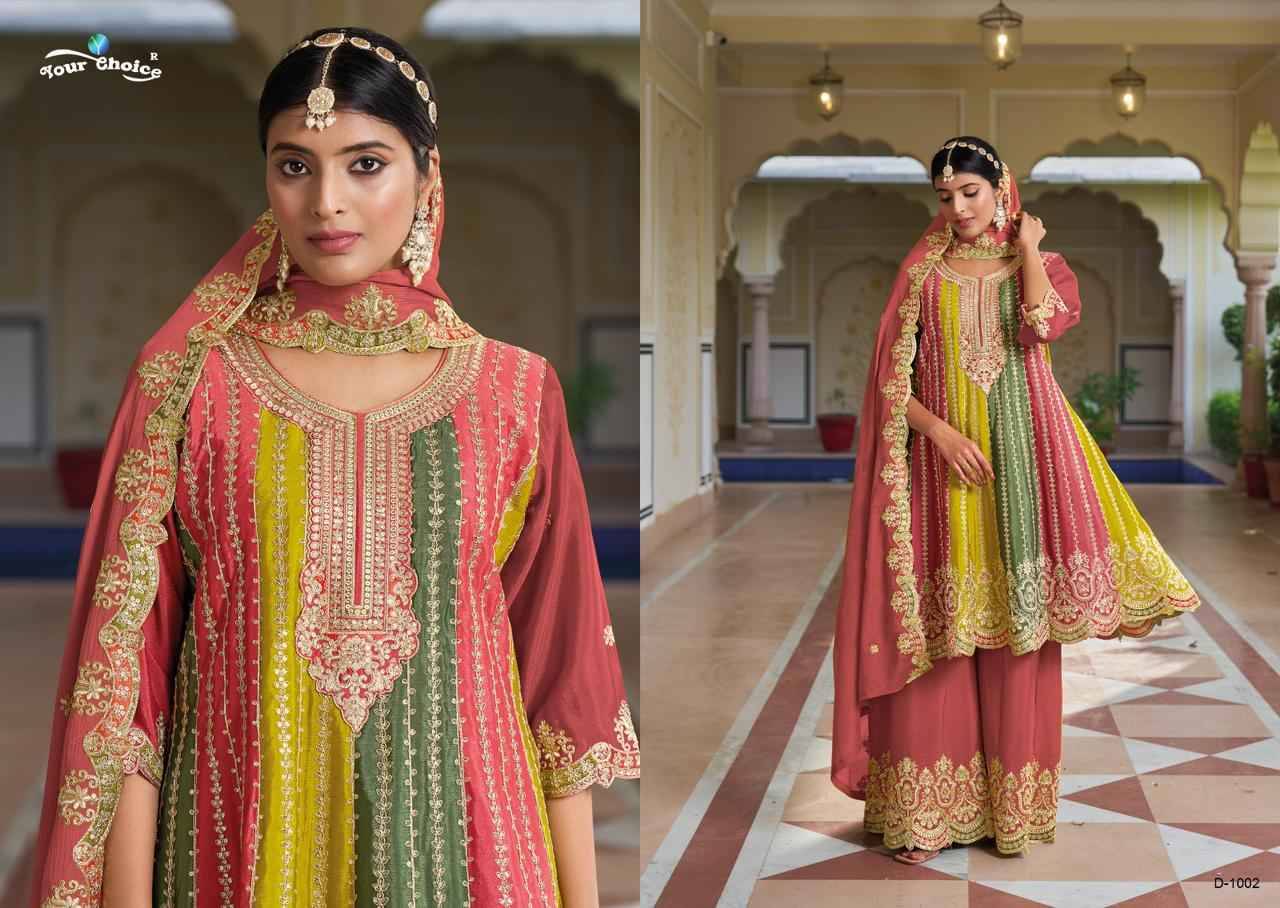 Orra By Your Choice 1001 To 1003 Series Beautiful Stylish Sharara Suits Fancy Colorful Casual Wear & Ethnic Wear & Ready To Wear Heavy Chinnon Embroidered Dresses At Wholesale Price