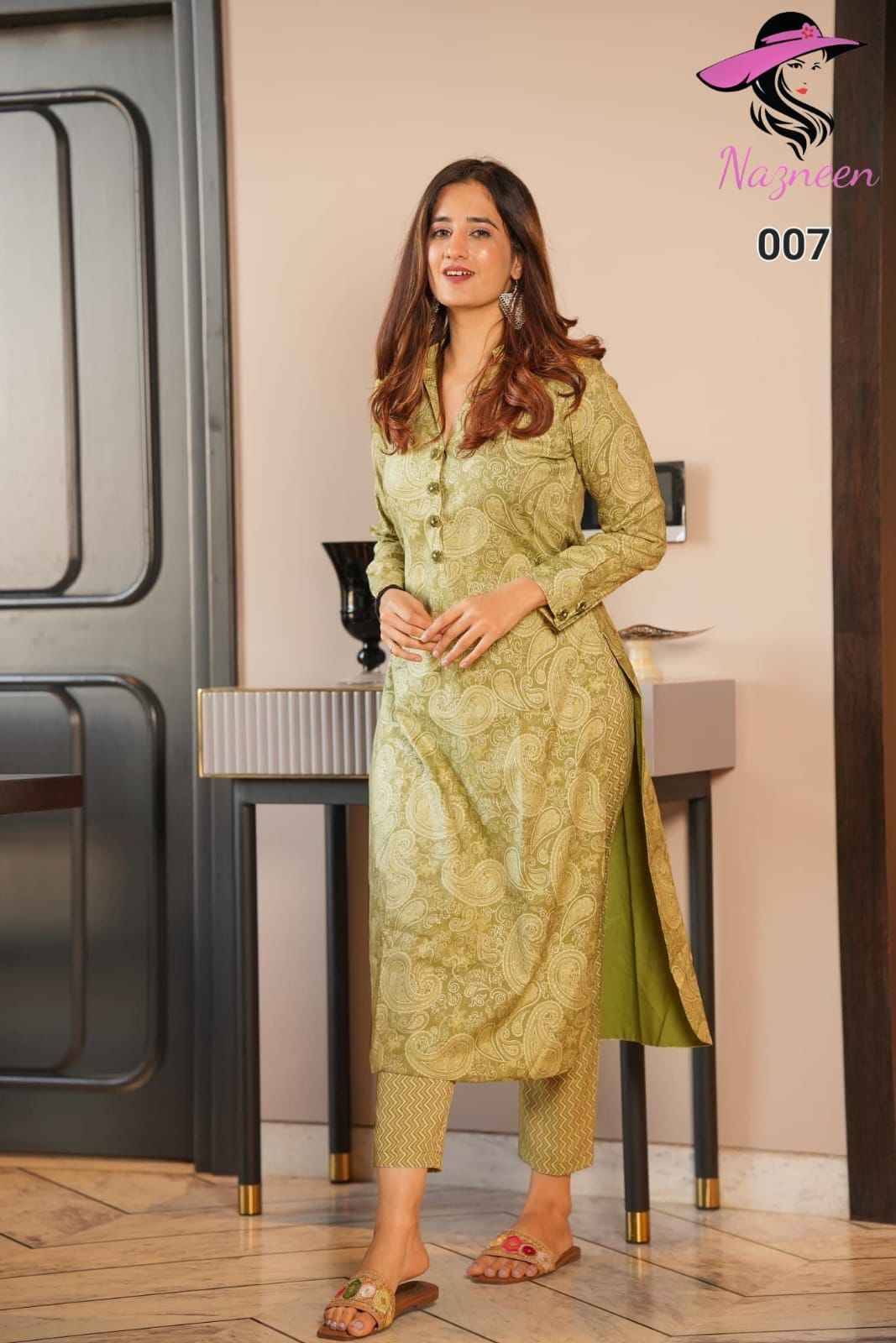 Saanvi By Nazneen 007 To 012 Series Designer Stylish Fancy Colorful Beautiful Party Wear & Ethnic Wear Collection Muslin Kurtis With Bottom At Wholesale Price