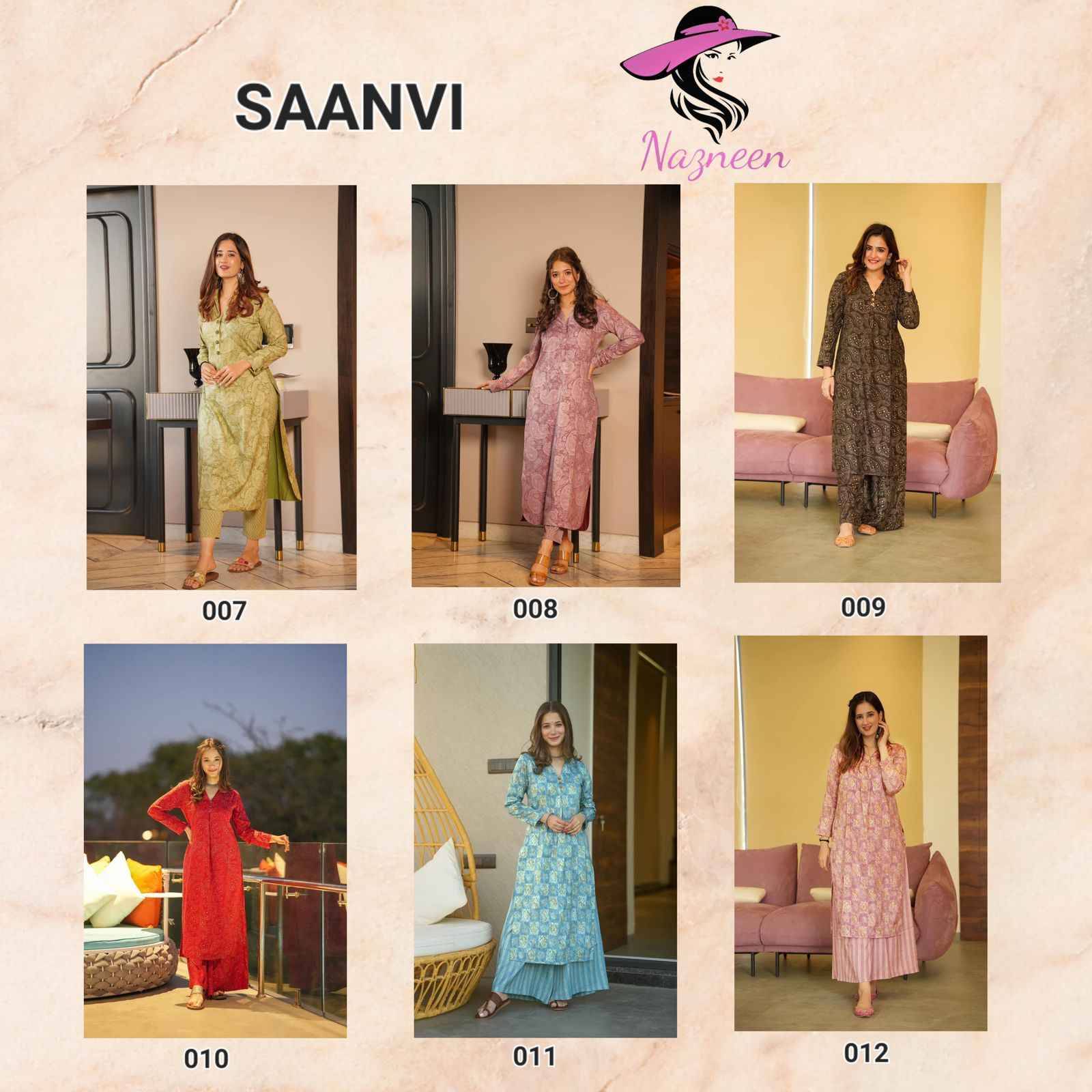 Saanvi By Nazneen 007 To 012 Series Designer Stylish Fancy Colorful Beautiful Party Wear & Ethnic Wear Collection Muslin Kurtis With Bottom At Wholesale Price