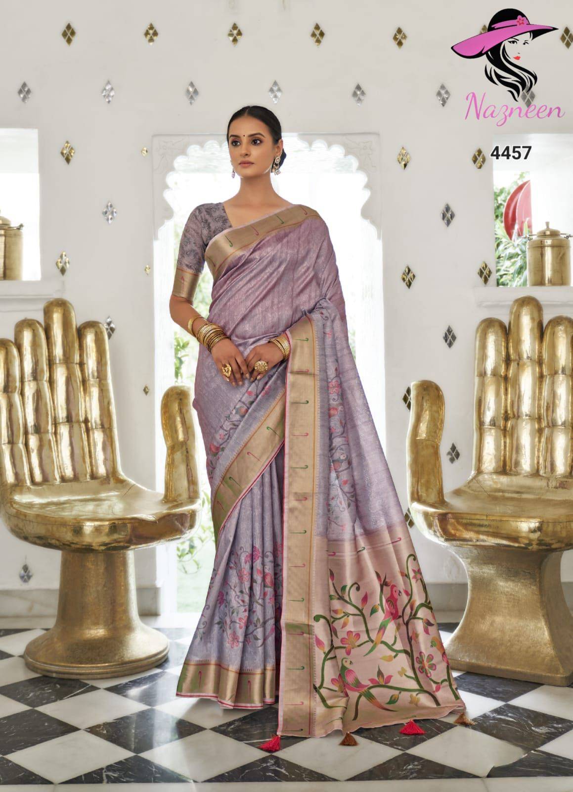 Mandakini By Nazneen 4451 To 4458 Series Indian Traditional Wear Collection Beautiful Stylish Fancy Colorful Party Wear & Occasional Wear Fancy Sarees At Wholesale Price