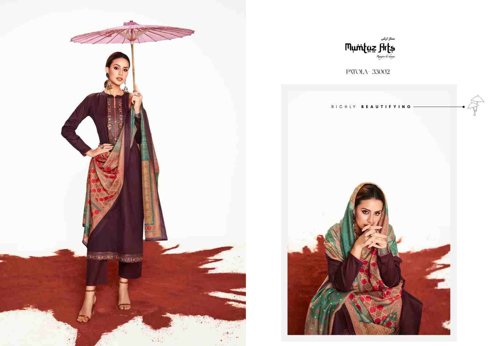 Patola By Mumtaz Arts 33001 To 33006 Series Beautiful Festive Suits Stylish Fancy Colorful Party Wear & Occasional Wear Pure Jam Satin Print Dresses At Wholesale Price