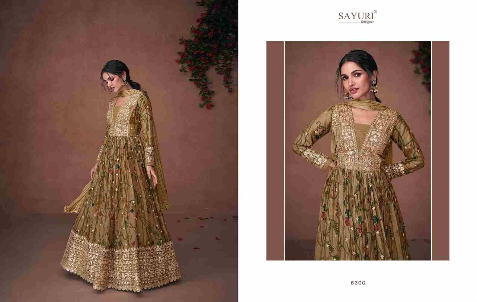 Nooriat By Sayuri 5300 To 5304 Series Beautiful Stylish Fancy Colorful Casual Wear & Ethnic Wear Organza Silk Gowns With Dupatta At Wholesale Price