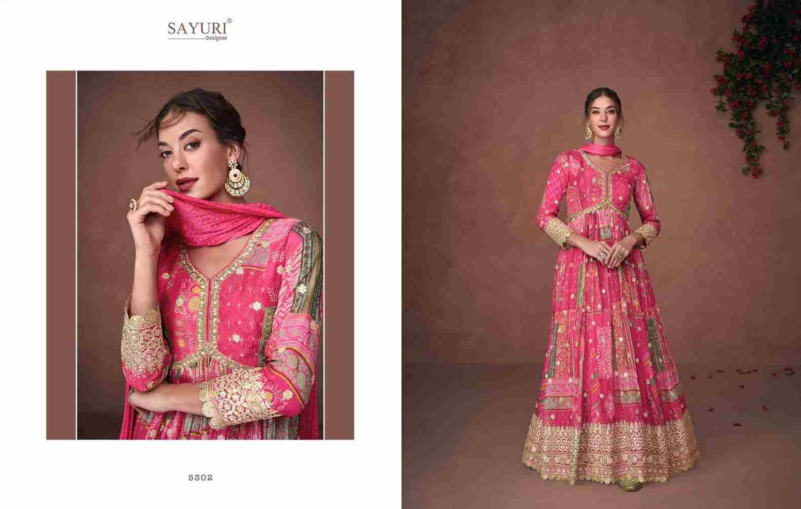 Nooriat By Sayuri 5300 To 5304 Series Beautiful Stylish Fancy Colorful Casual Wear & Ethnic Wear Organza Silk Gowns With Dupatta At Wholesale Price