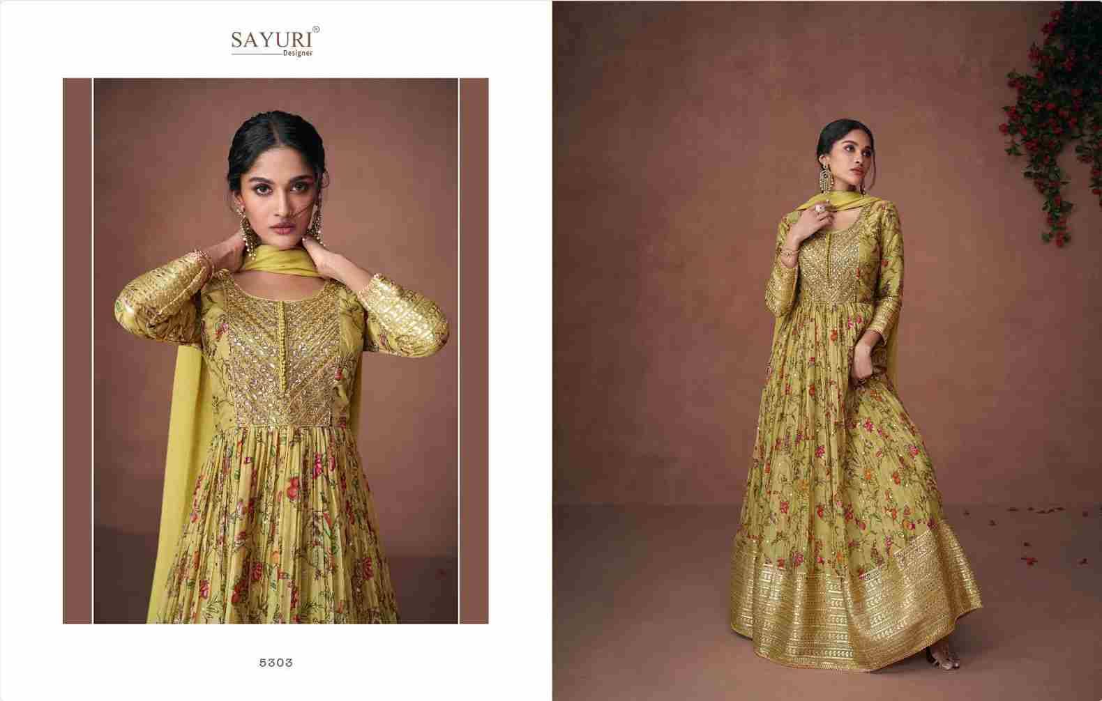 Nooriat By Sayuri 5300 To 5304 Series Beautiful Stylish Fancy Colorful Casual Wear & Ethnic Wear Organza Silk Gowns With Dupatta At Wholesale Price