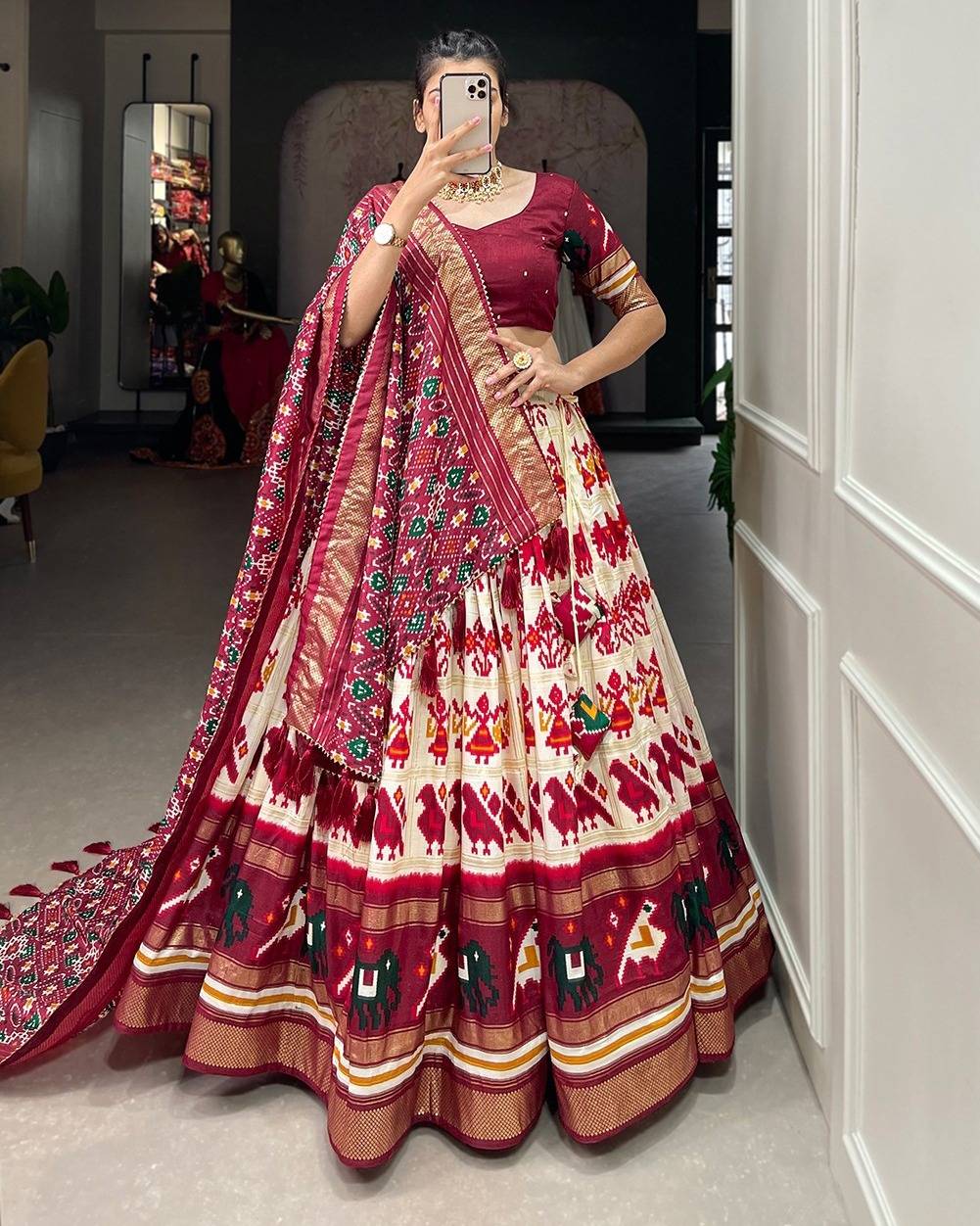 Navratri Lehenga Vol-5 By Fashid Wholesale 01 To 04 Series Navratri Wear Collection Beautiful Stylish Colorful Fancy Party Wear & Occasional Wear Tussar Silk Lehengas At Wholesale Price