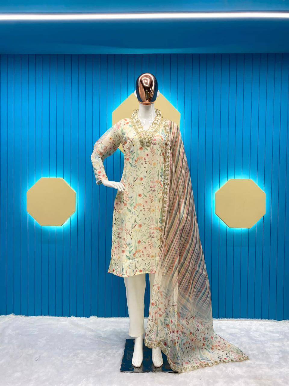 L-1720 By Fashid Wholesale Designer Festive Patiyala Suits Beautiful Fancy Colorful Stylish Party Wear & Occasional Wear Organza With Work Dresses At Wholesale Price