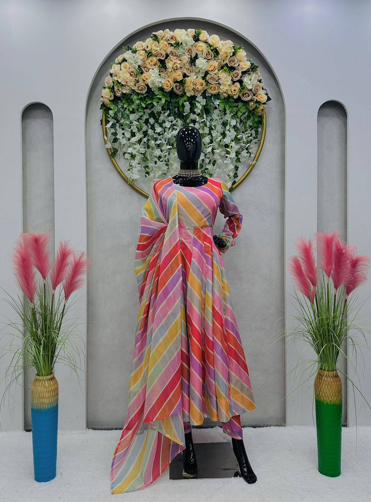 1341 By Fashid Wholesale Kd Designer Anarkali Suits Beautiful Fancy Colorful Stylish Party Wear & Occasional Wear Silk Digital Print Dresses At Wholesale Price