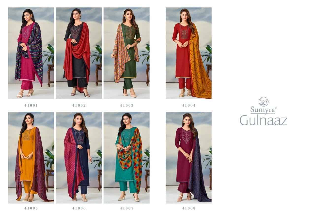 Gulnaaz By Radhika Fashion 41001 To 41008 Series Beautiful Stylish Suits Fancy Colorful Casual Wear & Ethnic Wear & Ready To Wear Pure Pashmina Print Dresses At Wholesale Price