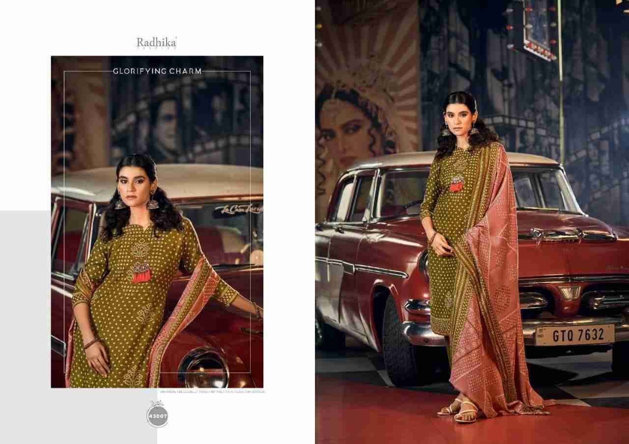 Bandish By Radhika Fashion 43001 To 43008 Series Beautiful Stylish Suits Fancy Colorful Casual Wear & Ethnic Wear & Ready To Wear Pure Pashmina Print Dresses At Wholesale Price