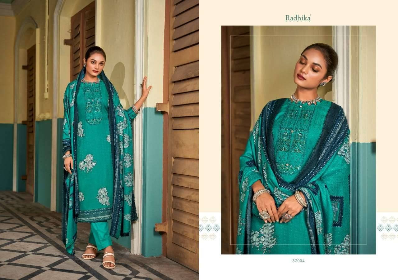 Rubina By Radhika Fashion 37001 To 37008 Series Beautiful Stylish Suits Fancy Colorful Casual Wear & Ethnic Wear & Ready To Wear Pure Pashmina Print With Work Dresses At Wholesale Price