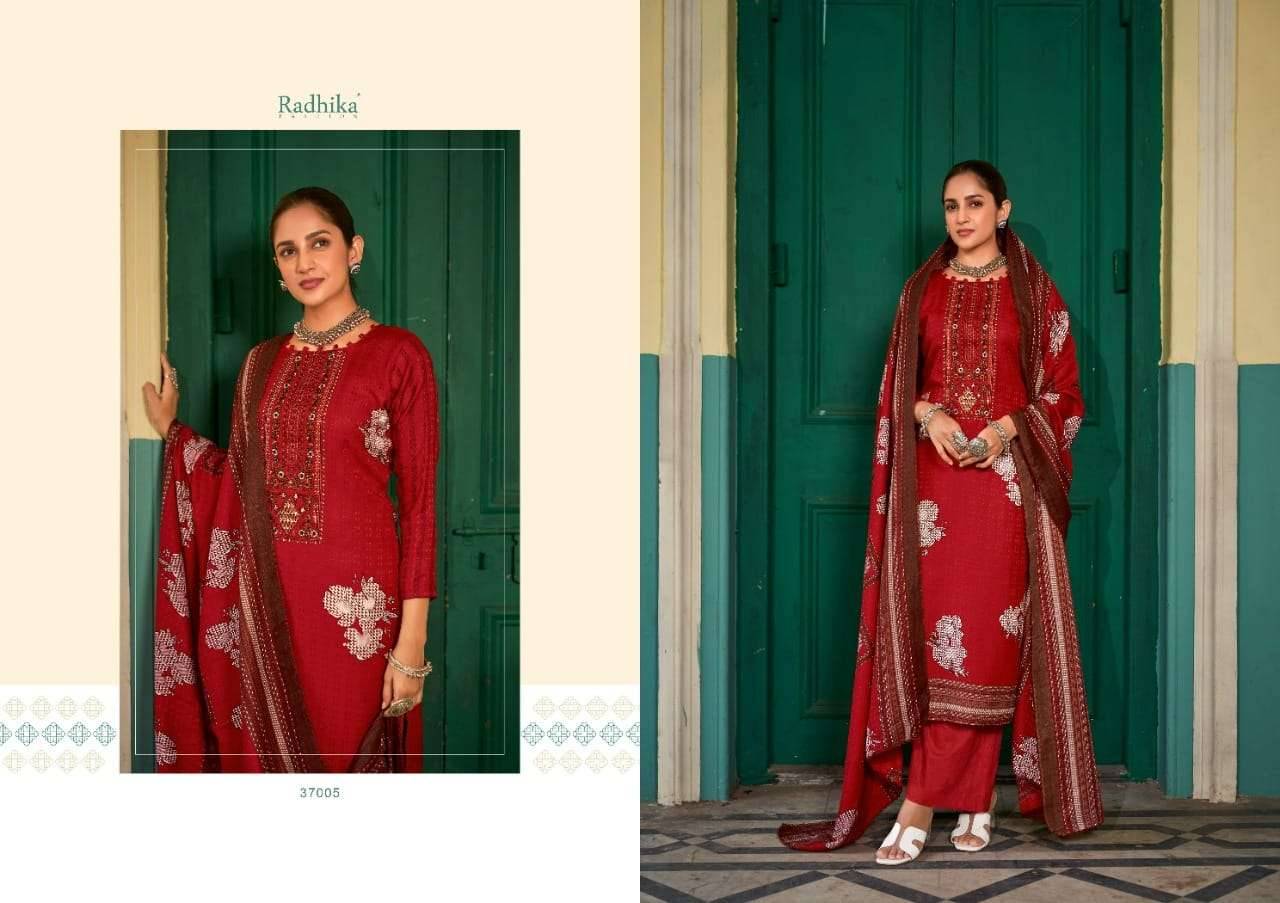 Rubina By Radhika Fashion 37001 To 37008 Series Beautiful Stylish Suits Fancy Colorful Casual Wear & Ethnic Wear & Ready To Wear Pure Pashmina Print With Work Dresses At Wholesale Price