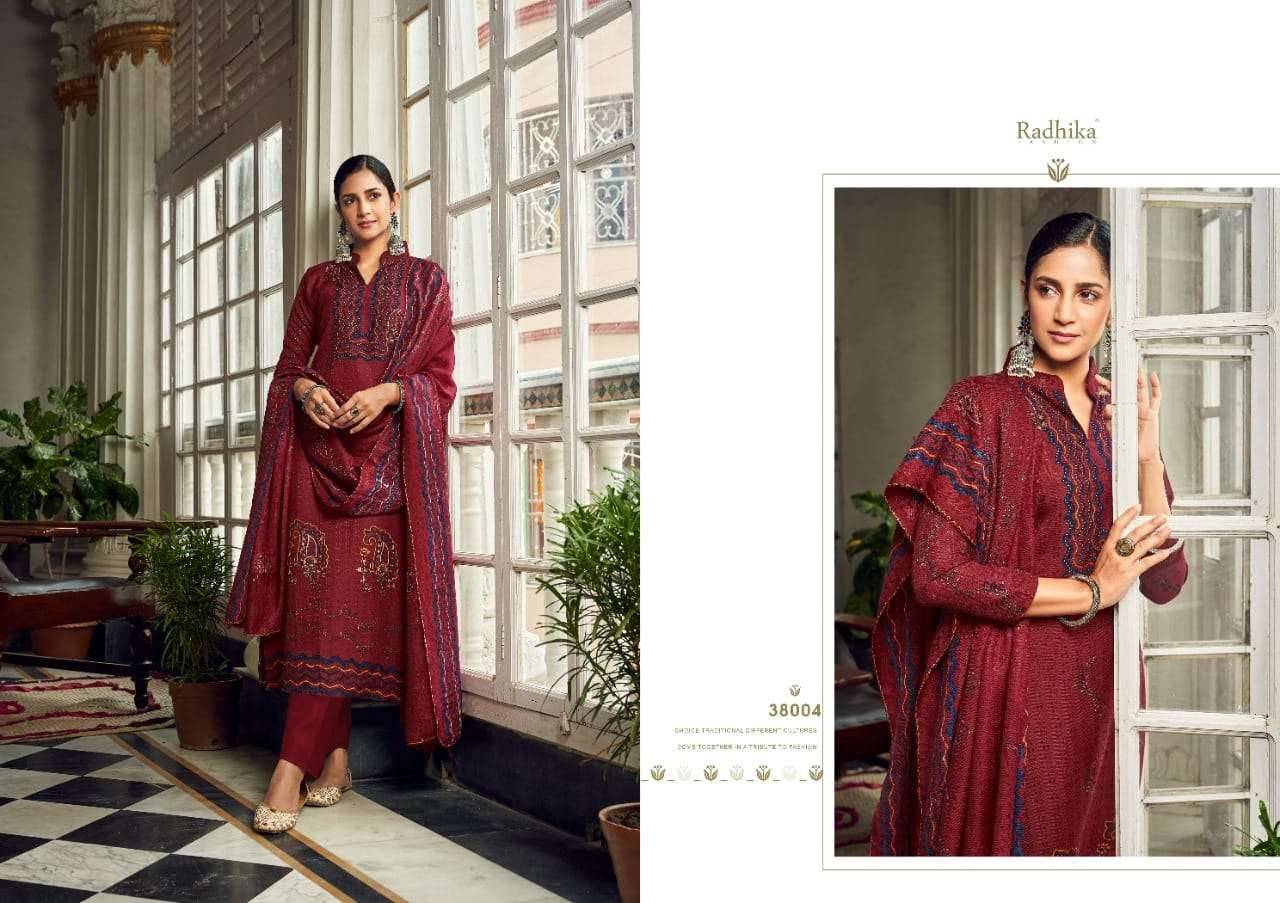 Sona By Radhika Fashion 38001 To 38008 Series Beautiful Stylish Suits Fancy Colorful Casual Wear & Ethnic Wear & Ready To Wear Pure Pashmina Print With Work Dresses At Wholesale Price