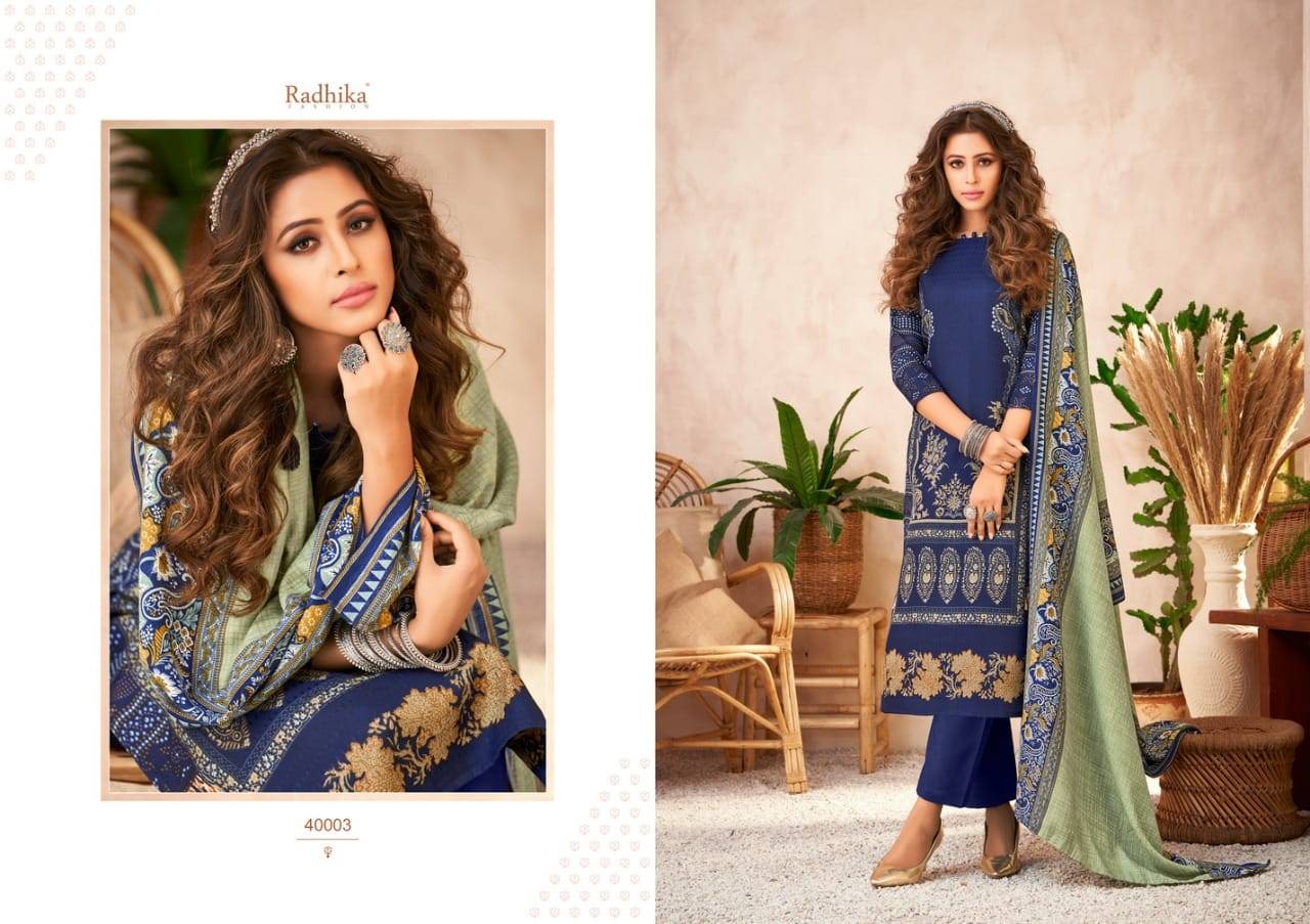 Hayaana By Radhika Fashion 40001 To 40008 Series Beautiful Stylish Suits Fancy Colorful Casual Wear & Ethnic Wear & Ready To Wear Pure Pashmina Print With Work Dresses At Wholesale Price
