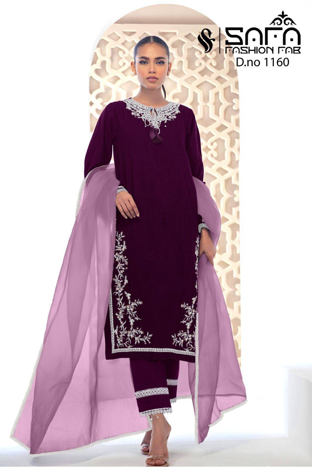 Safa 1160 Colours By Safa Fashion 1160-A To 1160-C Series Pakistani Suits Collection Beautiful Stylish Fancy Colorful Party Wear & Occasional Wear Heavy Velvet Embroidered Dresses At Wholesale Price
