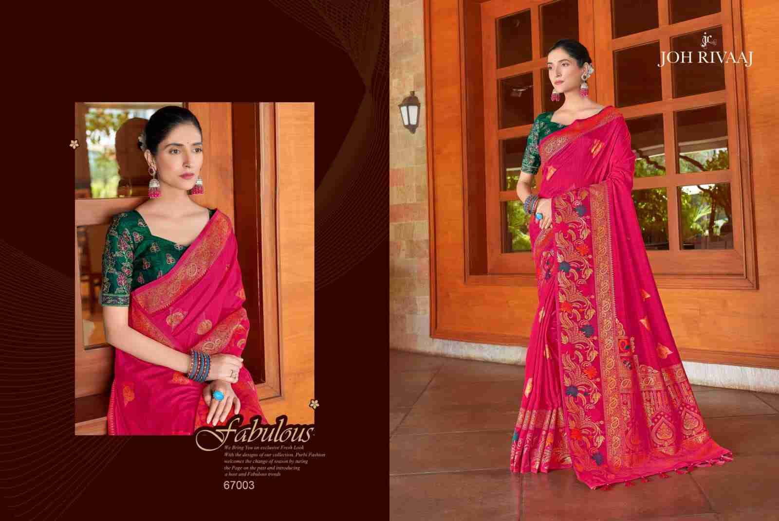 Jahida By Joh Rivaaj 67001 To 67009 Series Indian Traditional Wear Collection Beautiful Stylish Fancy Colorful Party Wear & Occasional Wear Silk Sarees At Wholesale Price