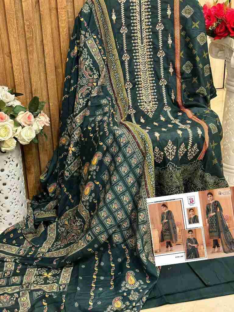 Bin Saeed Vol-1 By Hazzel 1001 To 1002 Series Designer Pakistani Suits Beautiful Fancy Stylish Colorful Party Wear & Occasional Wear Cambric Cotton Print Embroidery Dresses At Wholesale Price