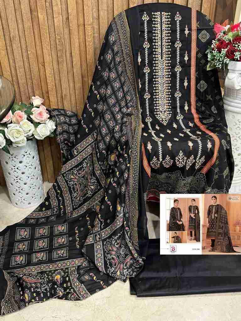 Bin Saeed Vol-1 By Hazzel 1001 To 1002 Series Designer Pakistani Suits Beautiful Fancy Stylish Colorful Party Wear & Occasional Wear Cambric Cotton Print Embroidery Dresses At Wholesale Price