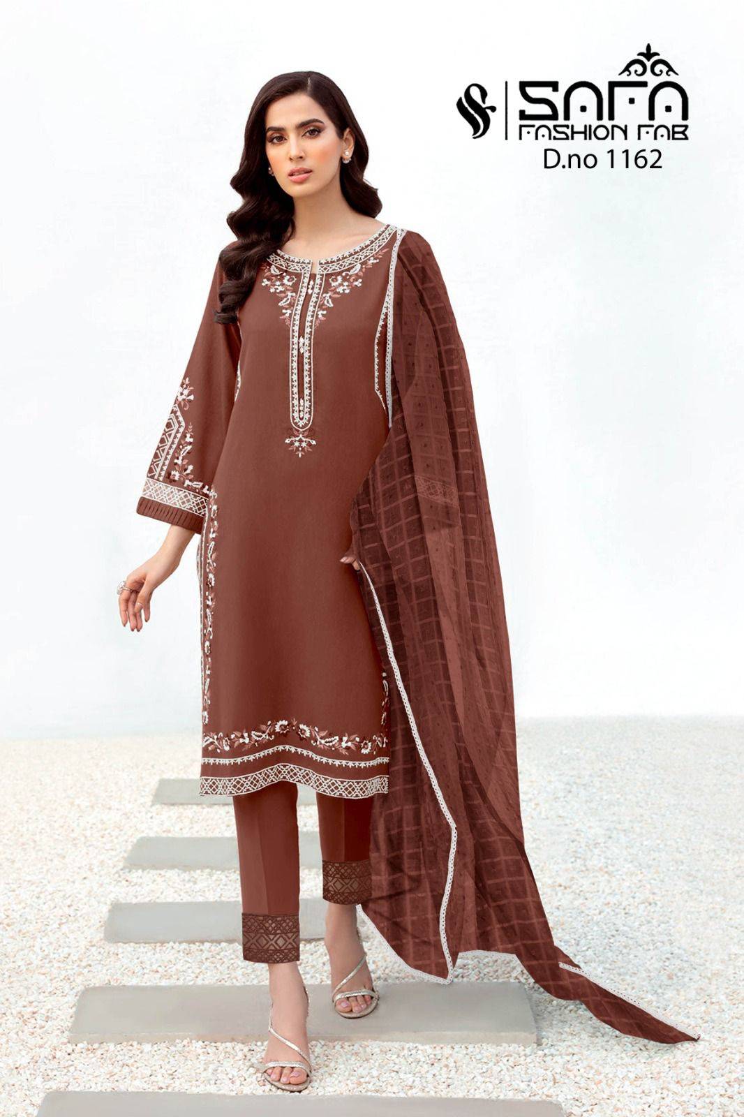 Safa 1162 Colours By Safa Fashion 1162-A To 1162-C Series Pakistani Suits Collection Beautiful Stylish Fancy Colorful Party Wear & Occasional Wear Heavy Georgette Embroidered Dresses At Wholesale Price