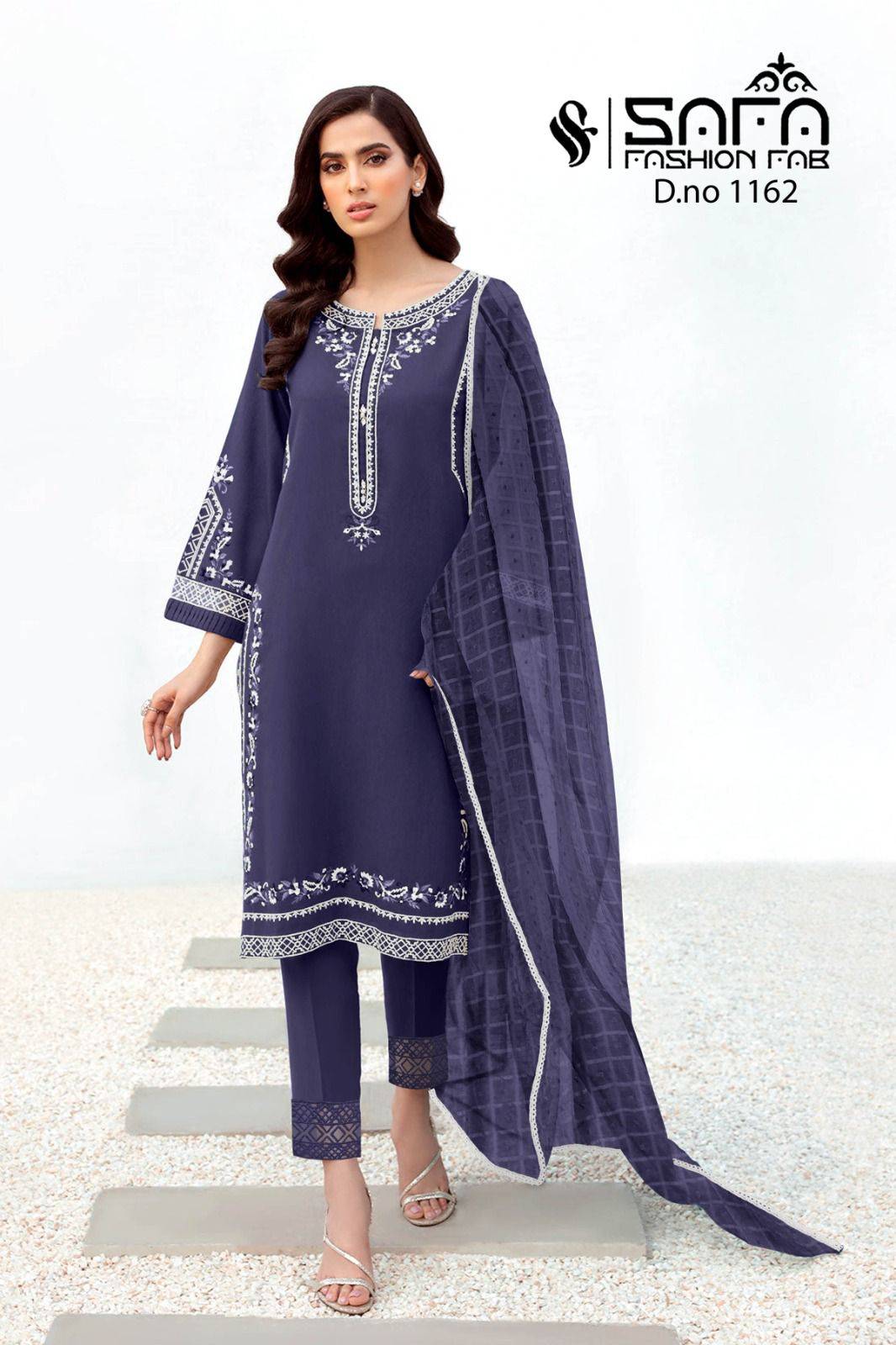 Safa 1162 Colours By Safa Fashion 1162-A To 1162-C Series Pakistani Suits Collection Beautiful Stylish Fancy Colorful Party Wear & Occasional Wear Heavy Georgette Embroidered Dresses At Wholesale Price