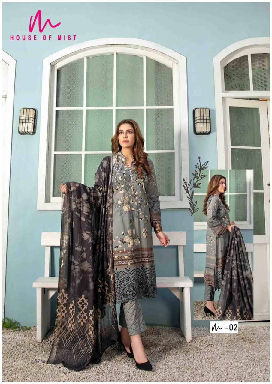 Ghazal By House Of Mist 01 To 06 Series Beautiful Festive Suits Colorful Stylish Fancy Casual Wear & Ethnic Wear Pure Cotton Print Dresses At Wholesale Price