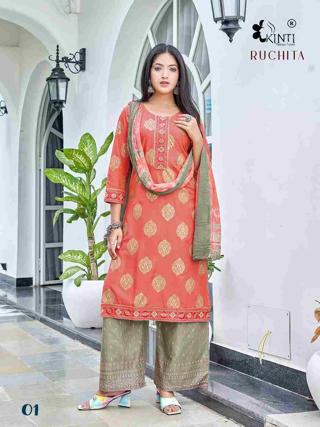 Ruchita By Kinti 01 To 06 Series Beautiful Festive Suits Colorful Stylish Fancy Casual Wear & Ethnic Wear Heavy Rayon Dresses At Wholesale Price
