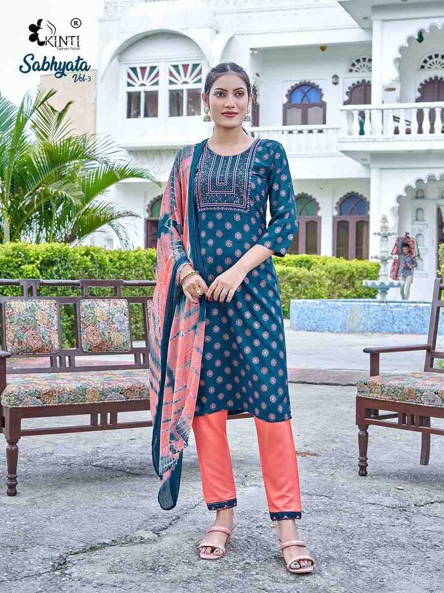 Sabhyata Vol-3 By Kinti 01 To 06 Series Beautiful Festive Suits Colorful Stylish Fancy Casual Wear & Ethnic Wear Heavy Rayon Dresses At Wholesale Price