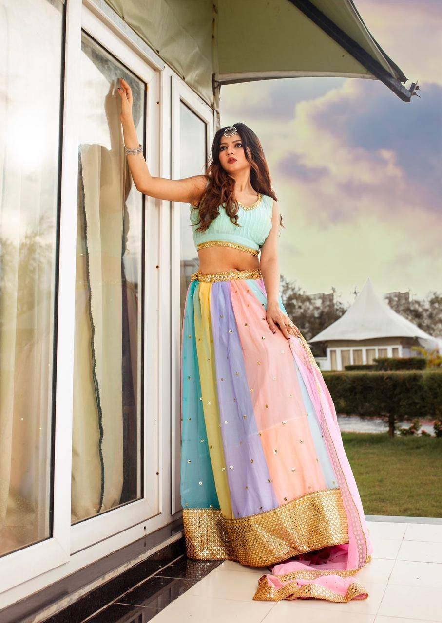 Multi Colour By Fashid Wholesale Designer Beautiful Festive Collection Occasional Wear & Party Wear Faux Georgette Embroidered Lehengas At Wholesale Price